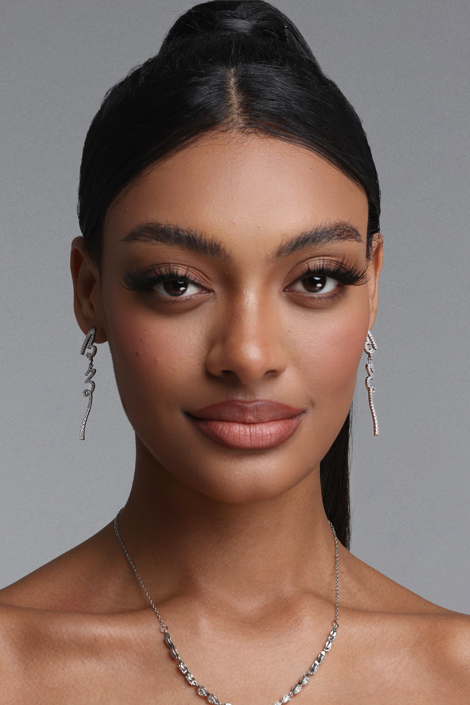 Kori Twisted Curve Diamond Drop Earrings