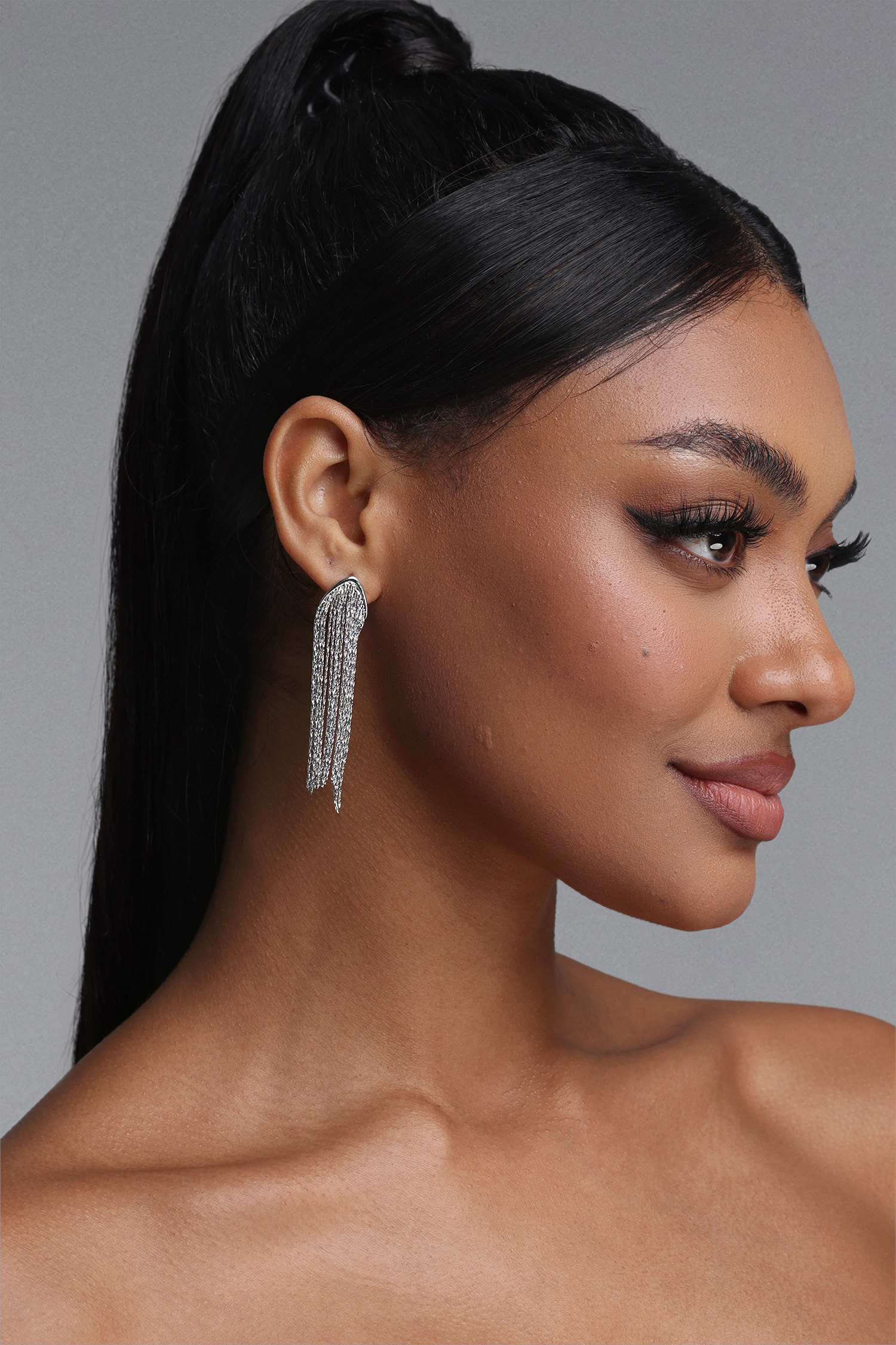 Rosanna Arrow Diamond Long Tassel Drop Earrings