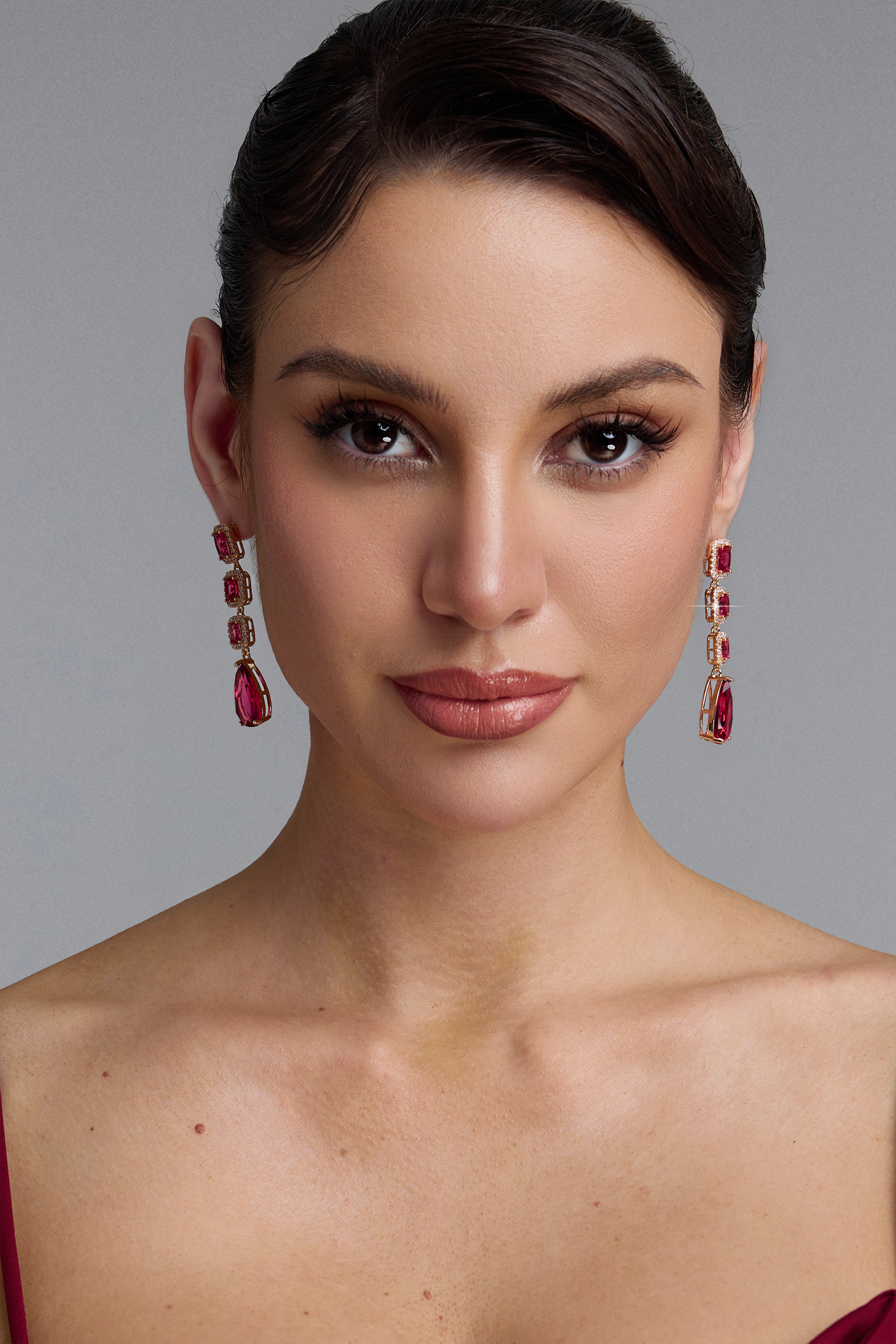 Shaha Square Diamond Teardrop  Earrings