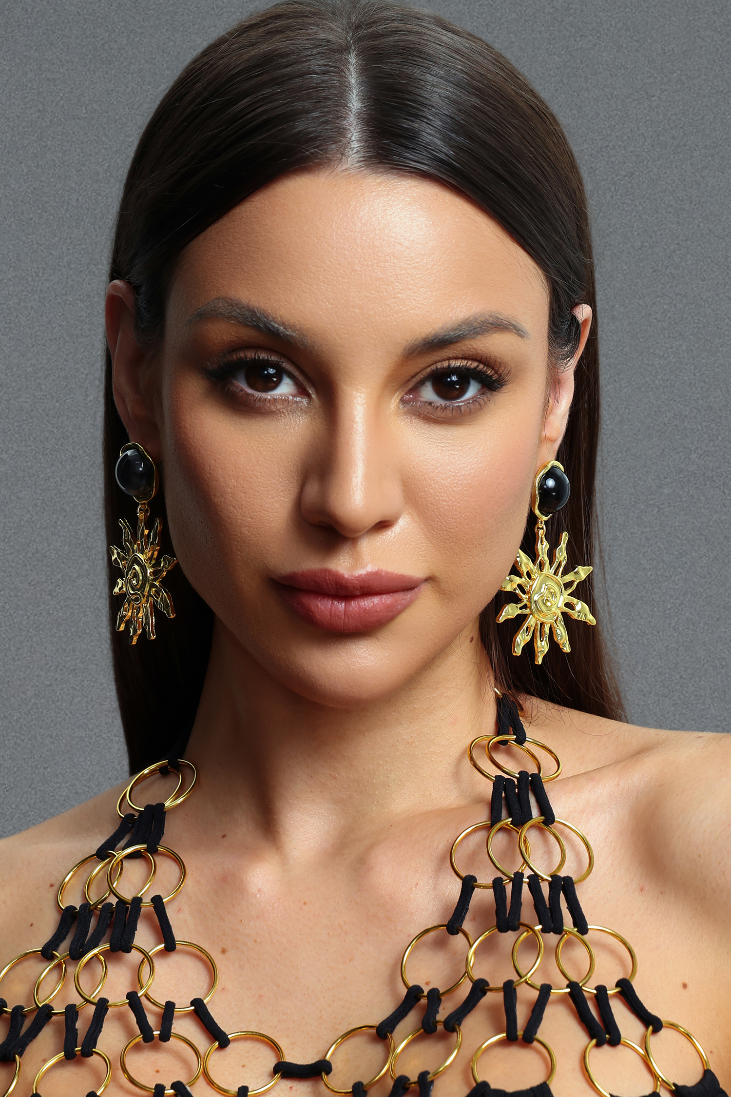 Tulip Vintage Sun Totem Statement Earrings