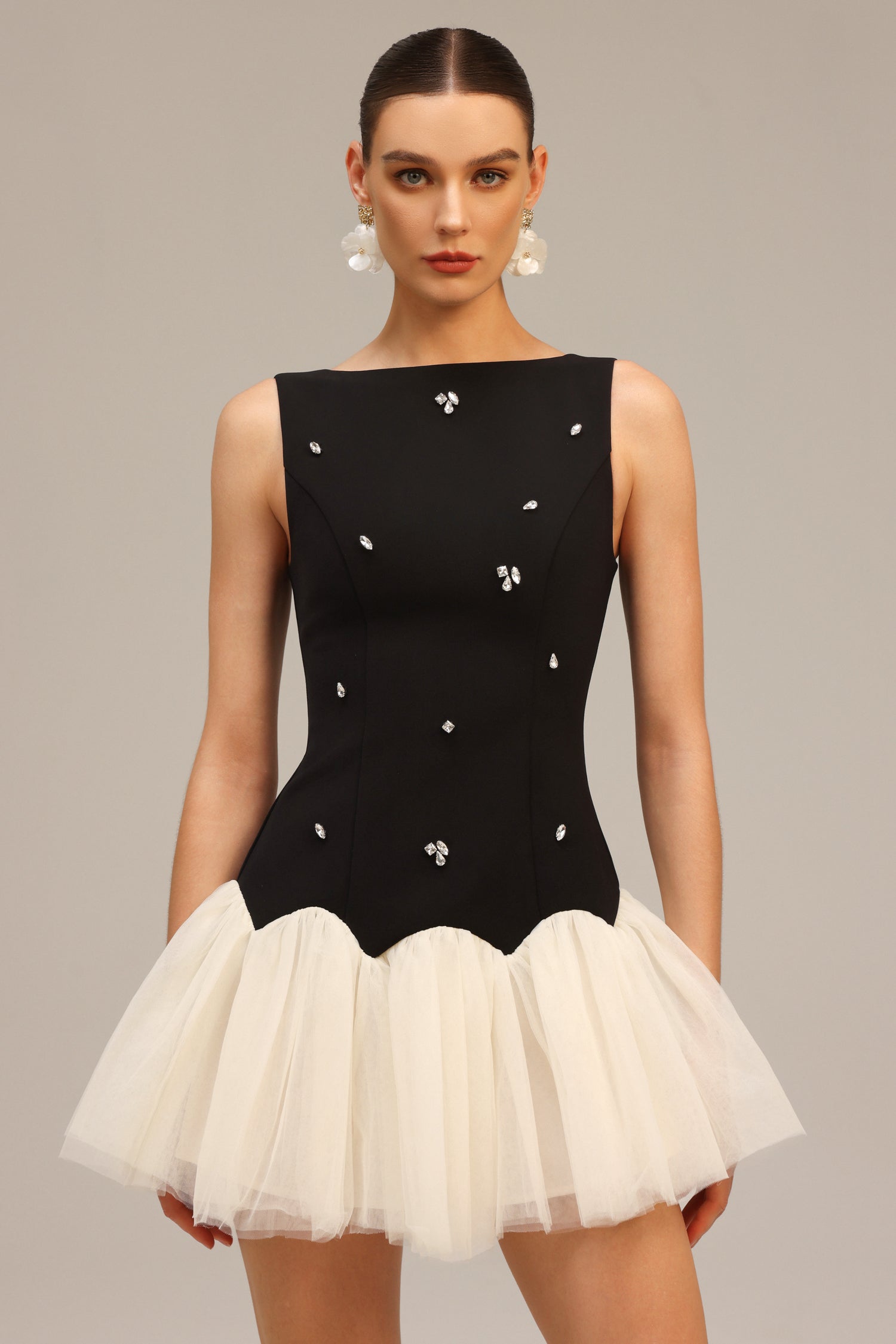 Salamo Sleeveless Diamond Mini Dress