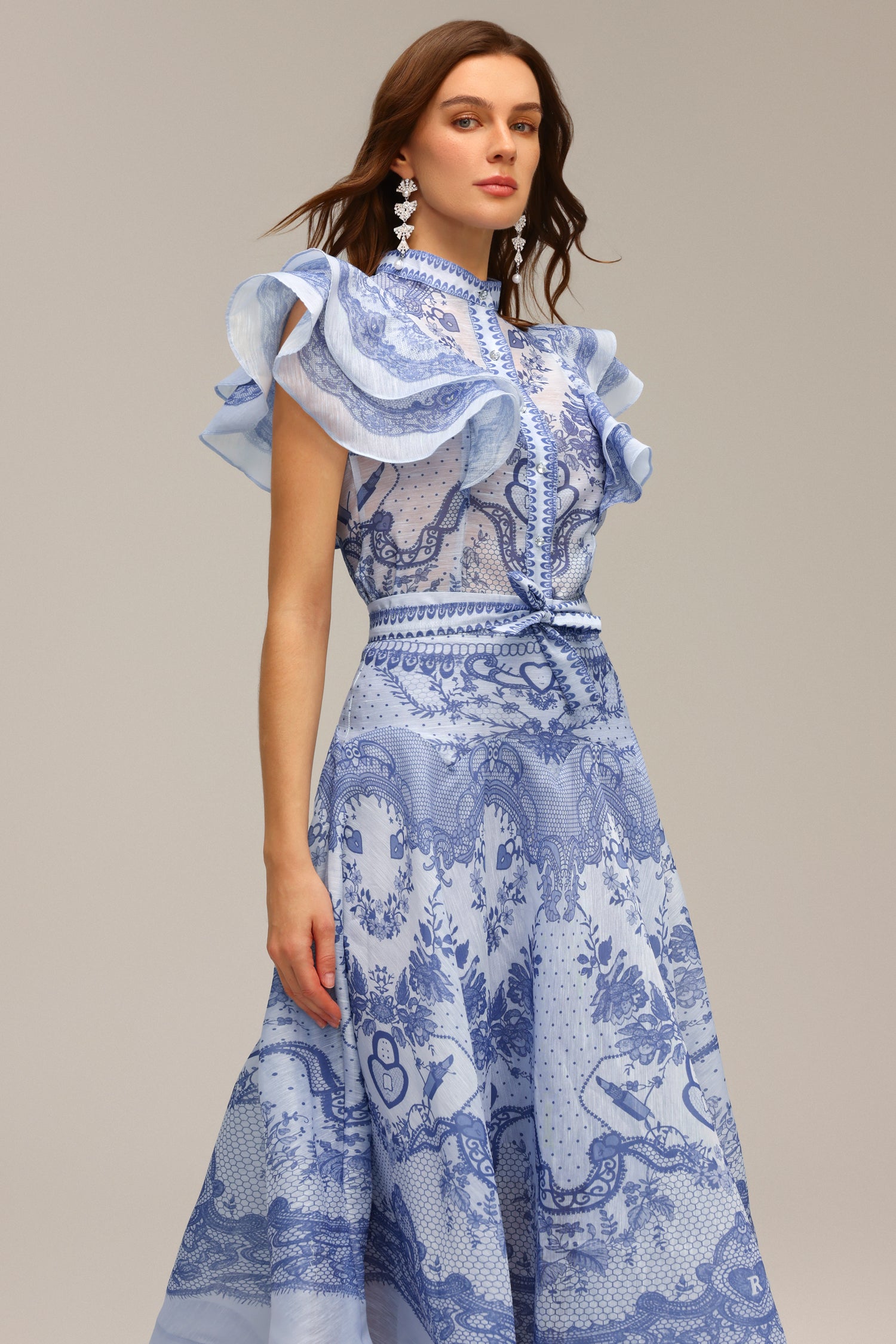 Yvette Sleeveless Floral Printed Top And Skirt Two-Piece Set