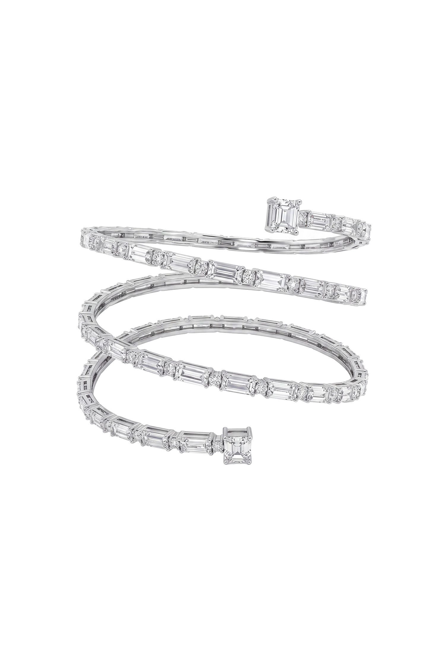 Kaxani Multi Layer Baguette Cut Rhinestone Arm Cuff