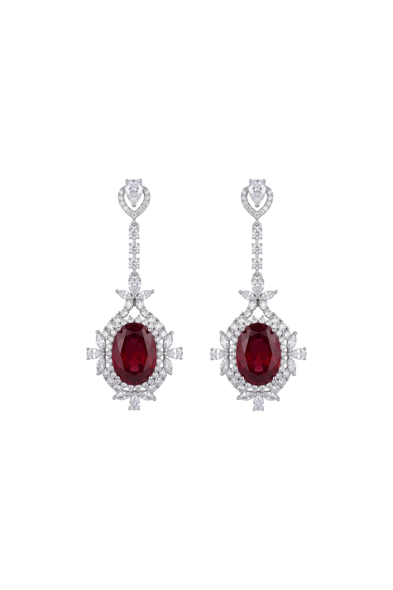 Iriana Vintage Halo Long Rhinestone Dangle Earrings