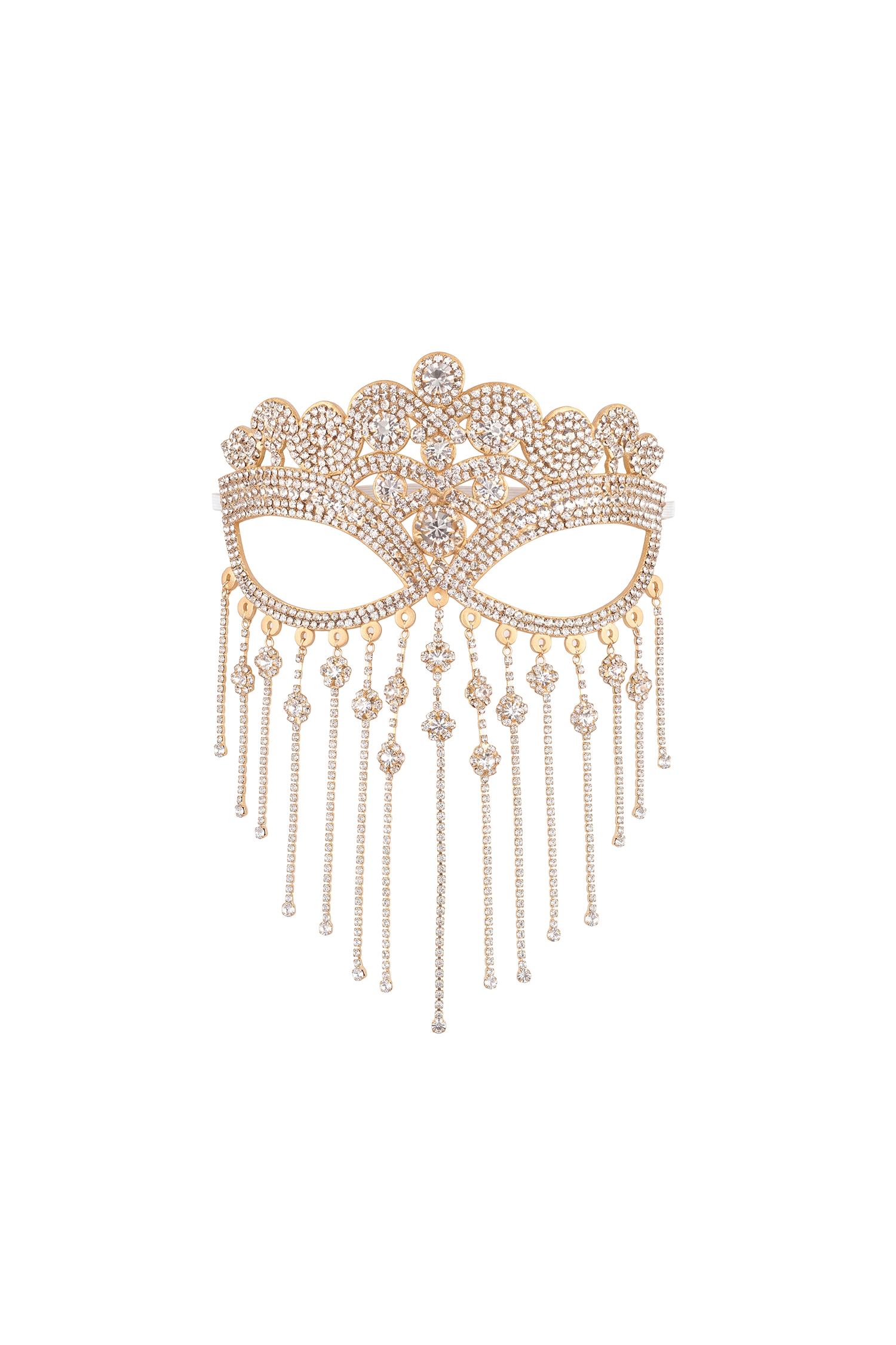 Gerasa Luxury Rhinestone Tassel Masquerade Maskv