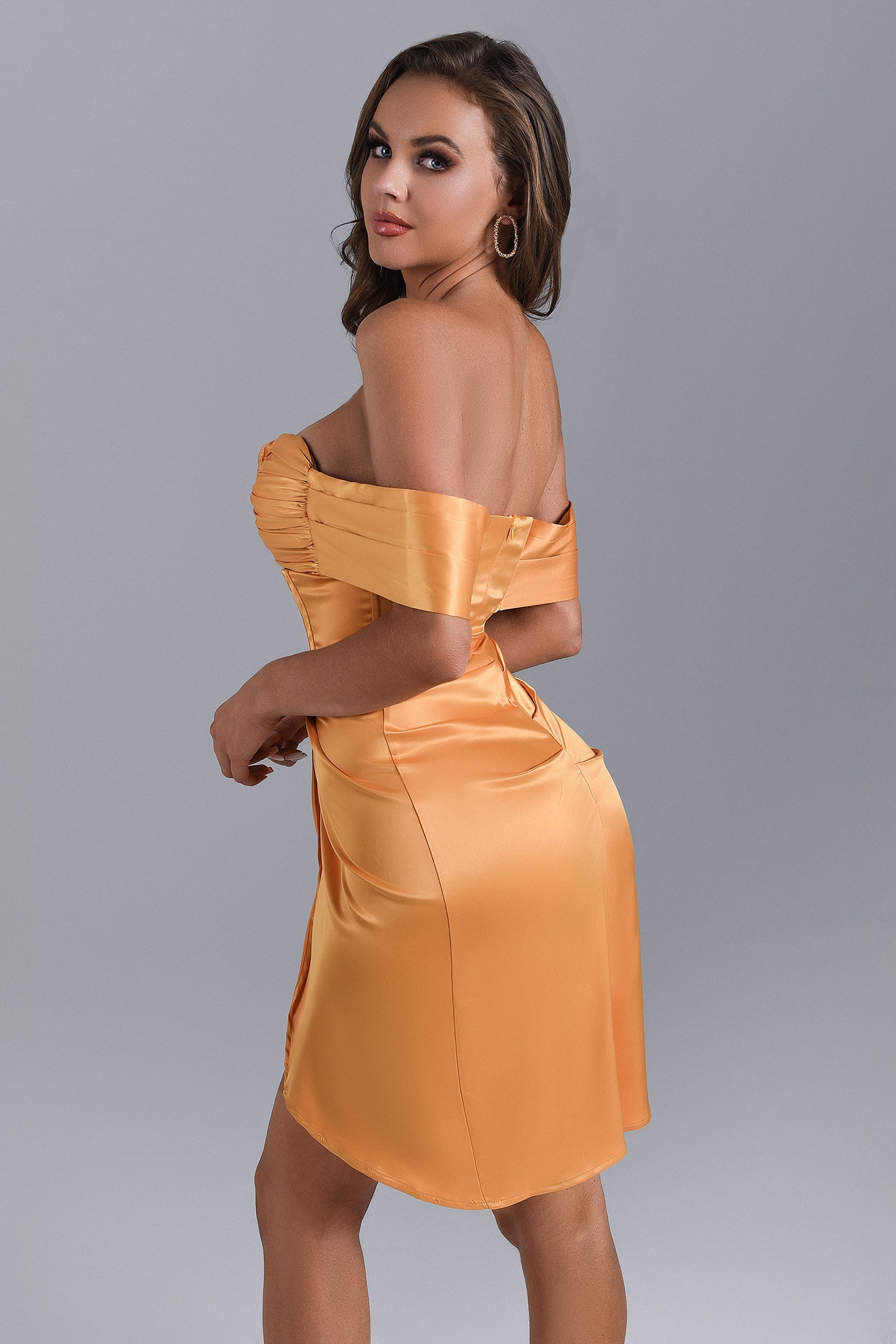 Alexa Schulterfreies Korsett Minikleid - Gelb