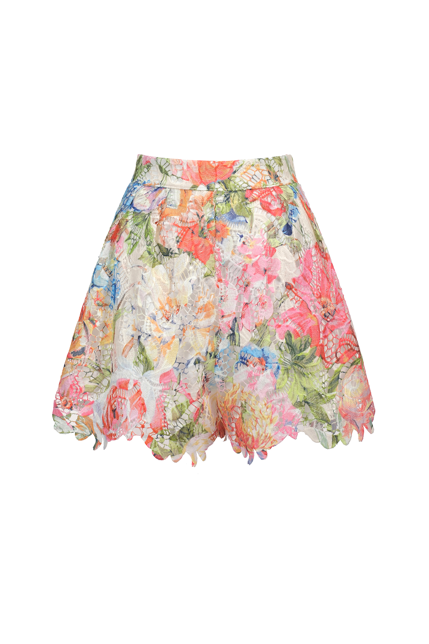 Penpe Long Sleeve Floral Printed Lace Top And Shorts Two-Piece Set