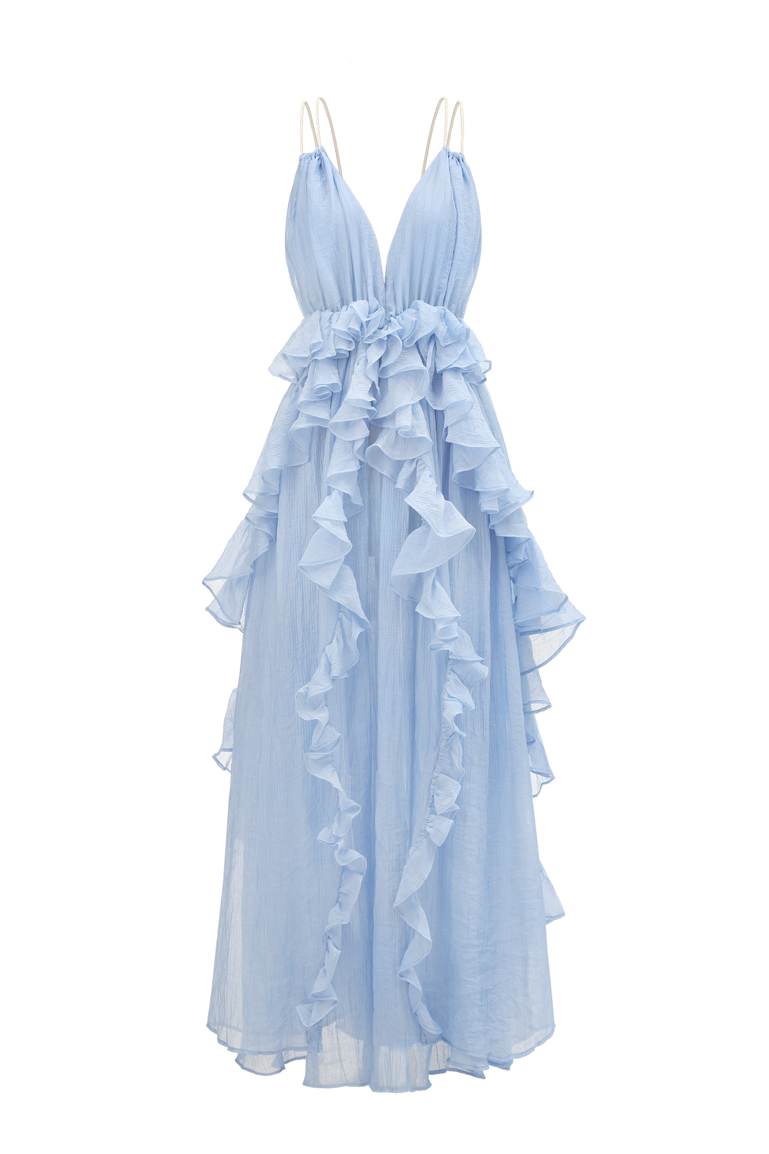 Quincy Sleeveless Backless Folds Maxi Dress