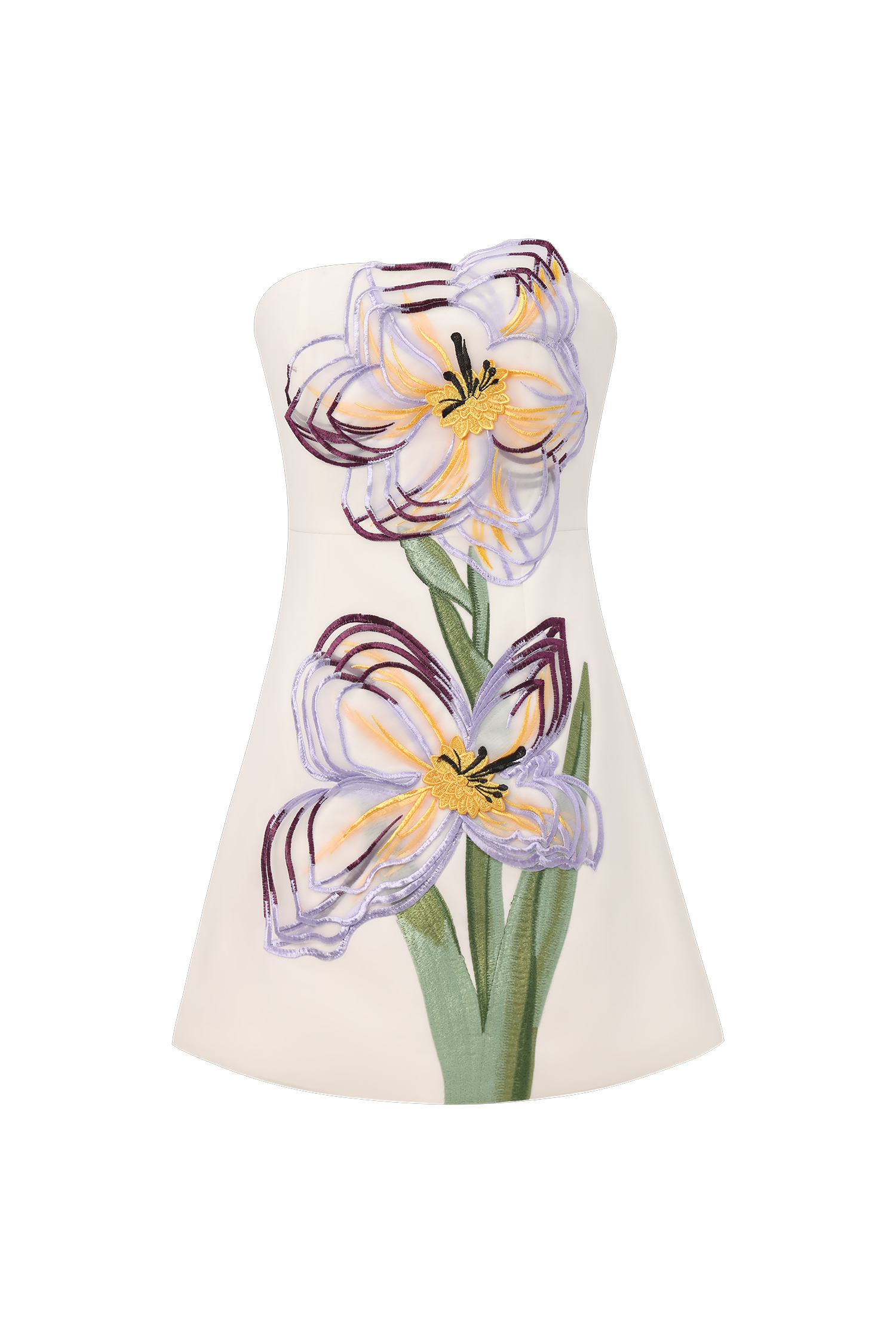 Ginny Sleeveless Embroidery Flowers Mini Dress