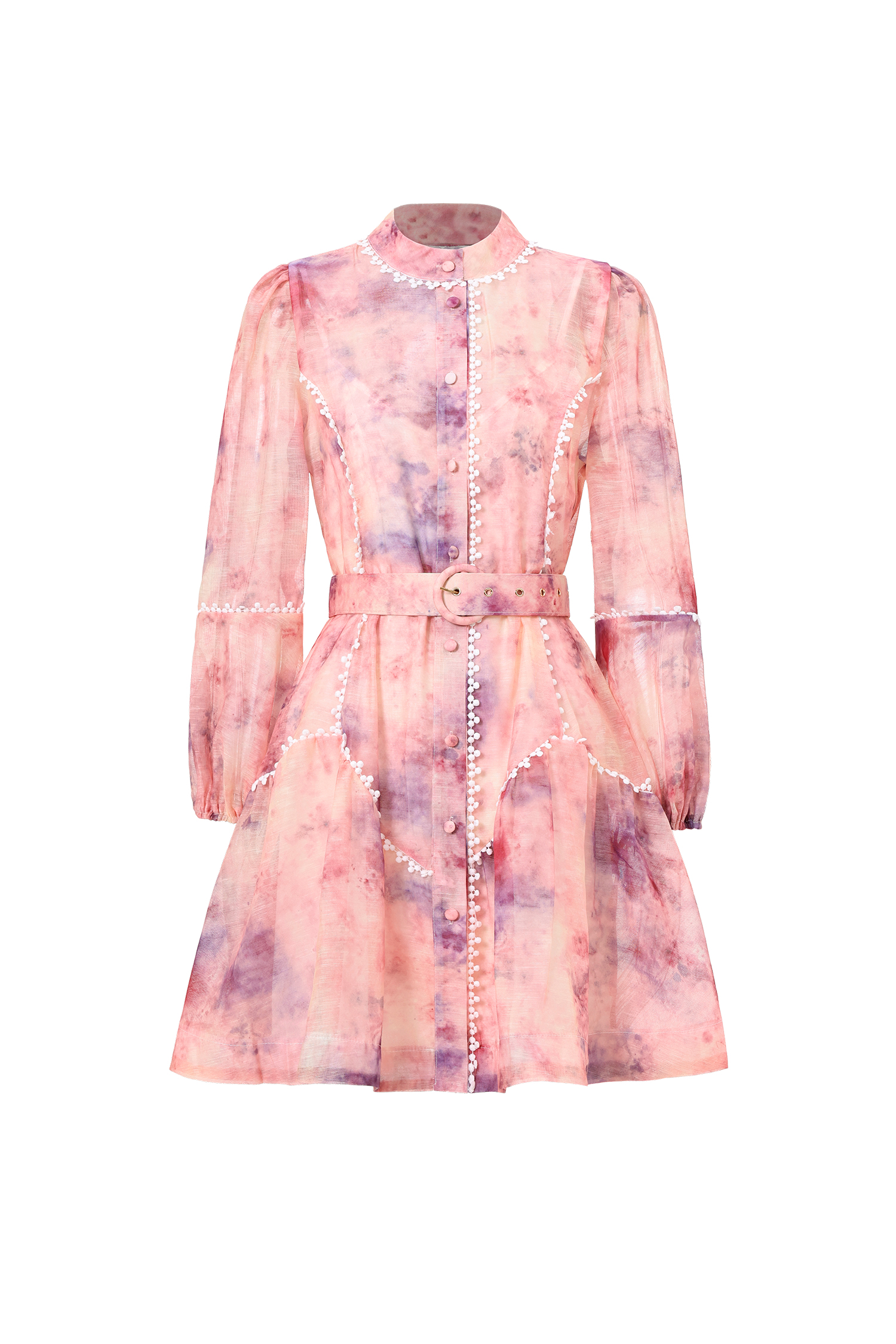 Leko Resort Flowy Long Sleeve Floral Print Woven Mini Dress