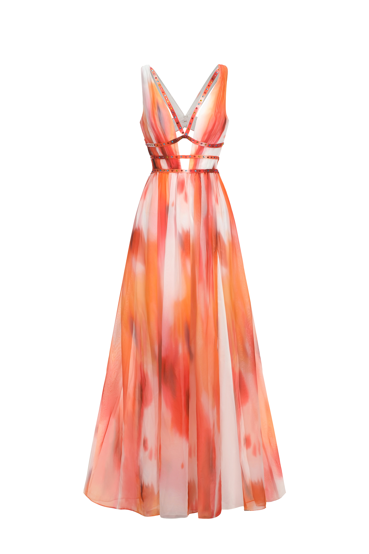 Ierra Sleeveless V-Neck Diamond Maxi Dress