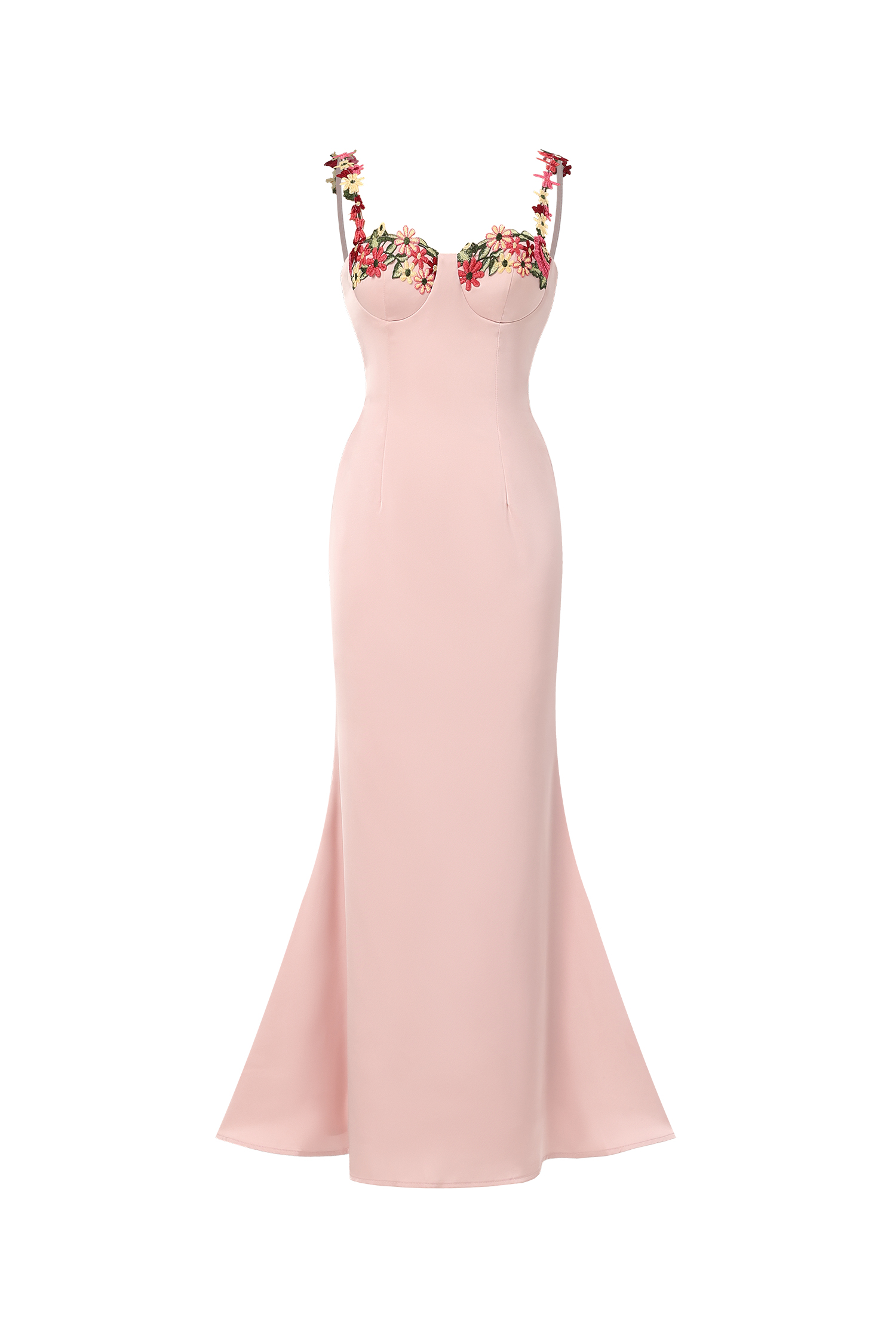 Esne Flower Halter Maxi Dress - Pink