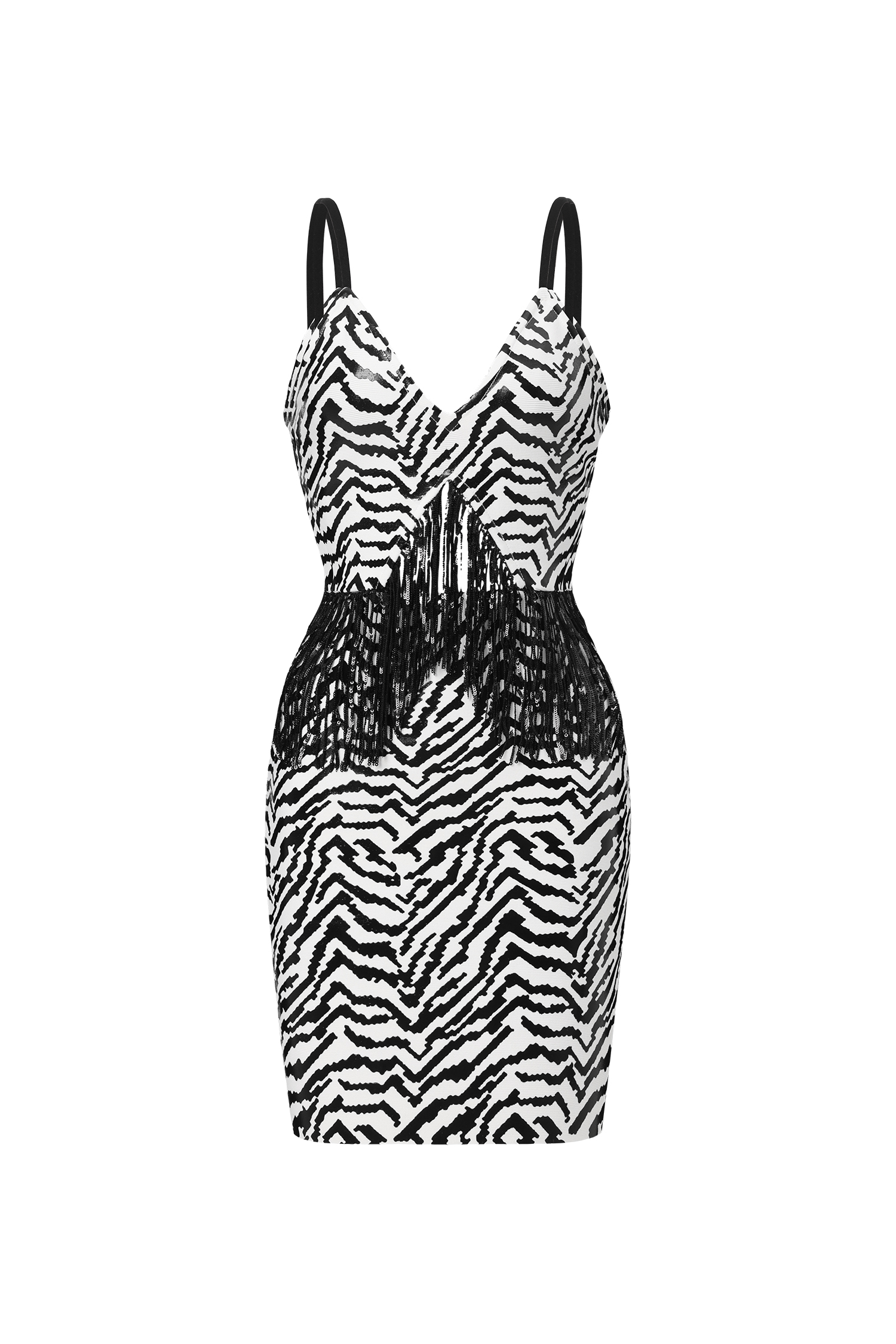 Zakana Minikleid aus Ökoleder mit Quasten und Cut-Outs