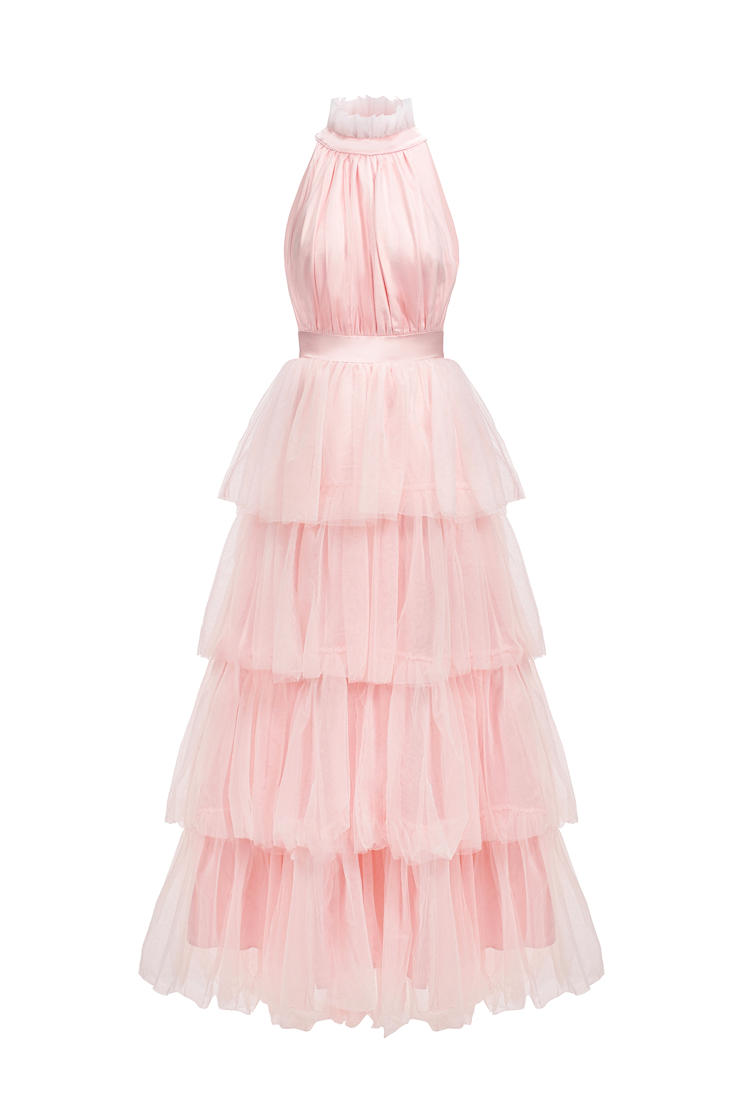 Odelia Sleeveless Bow Puffy Maxi Dress