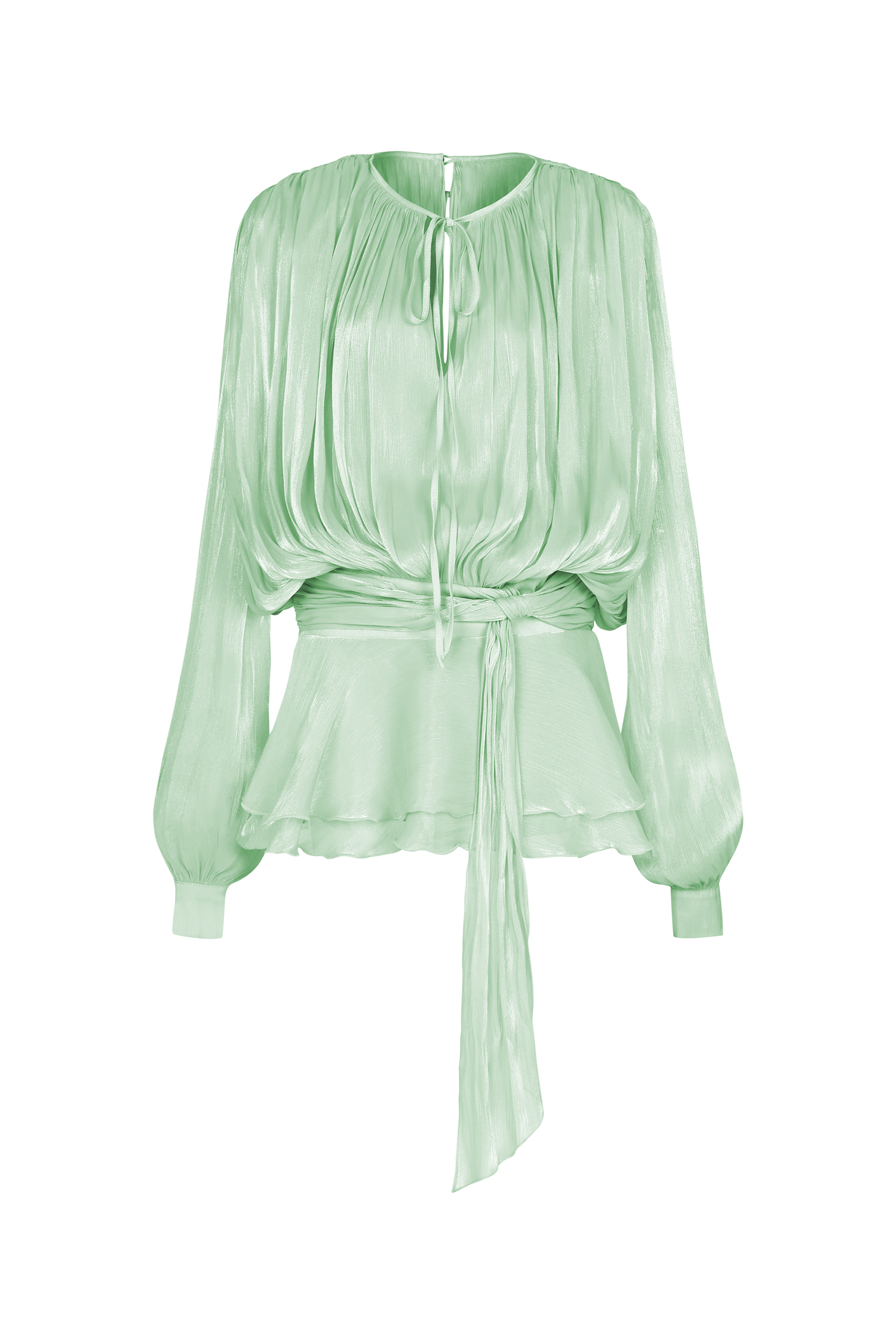 Dekia Long Sleeves Hollow Out Flounce Mini Dress