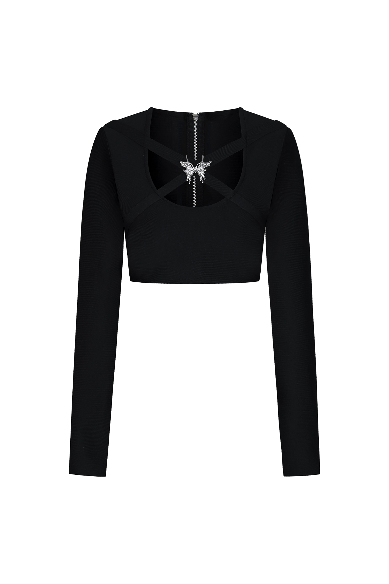 Susan Long Sleeves Hollow Out Butterfly Bandage Maxi Two-Piece Set