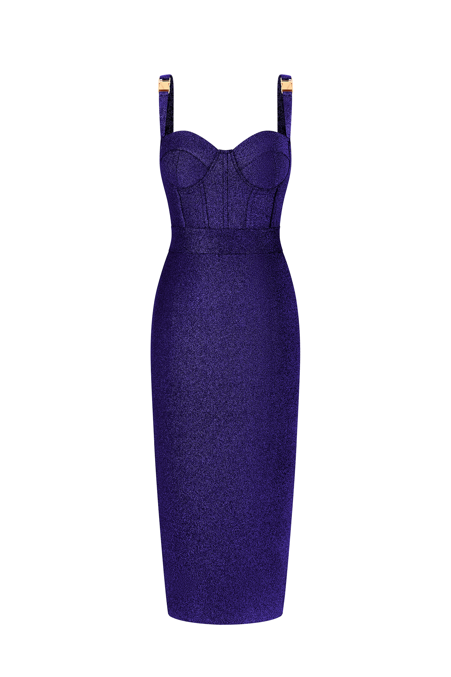 Ziriy Sleeveless V-Neck Bandage Dark Blue Maxi Dress
