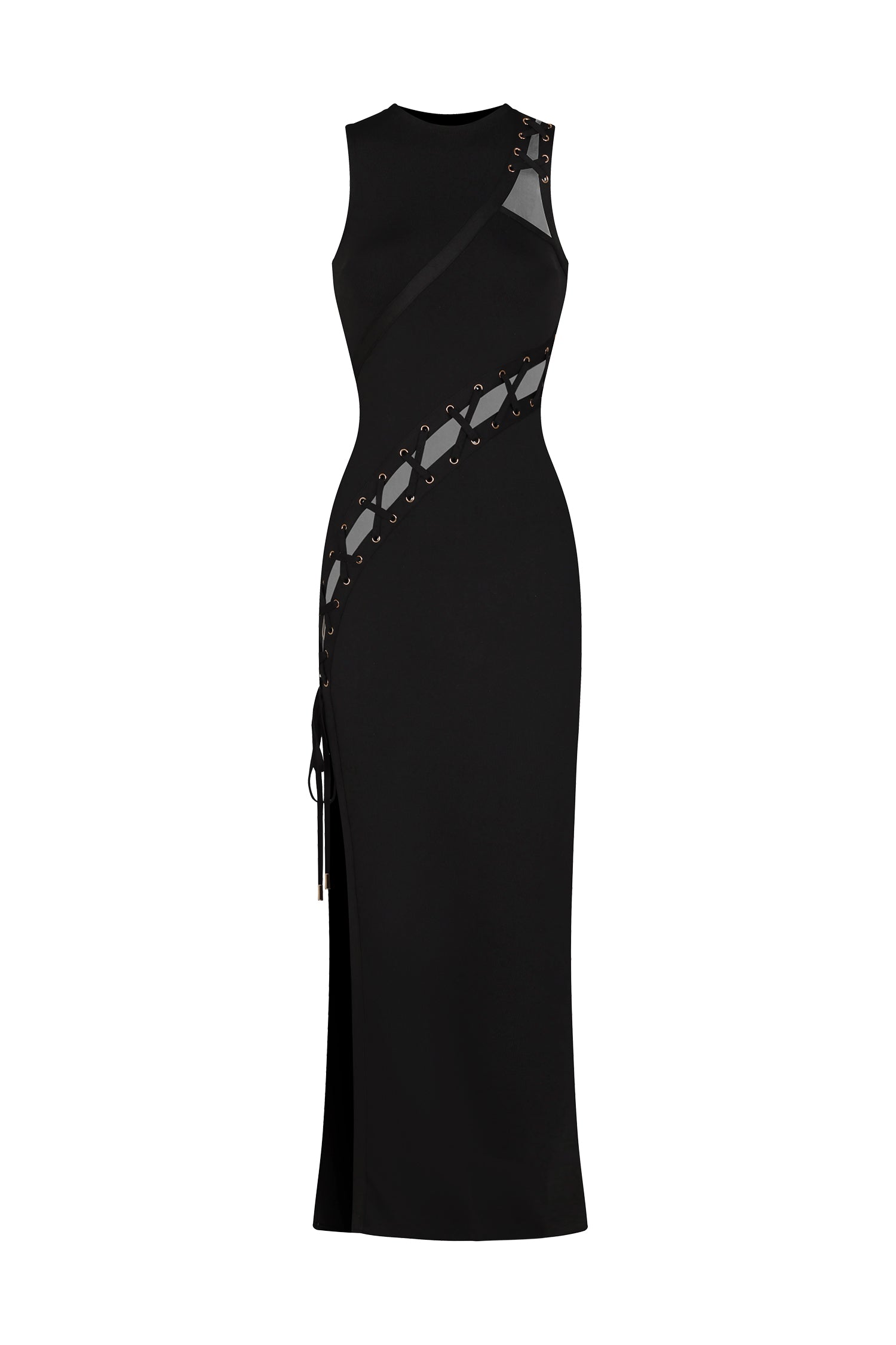 Kaiser Sleeveless Hollowed Out Slit Bandage Maxi Dress