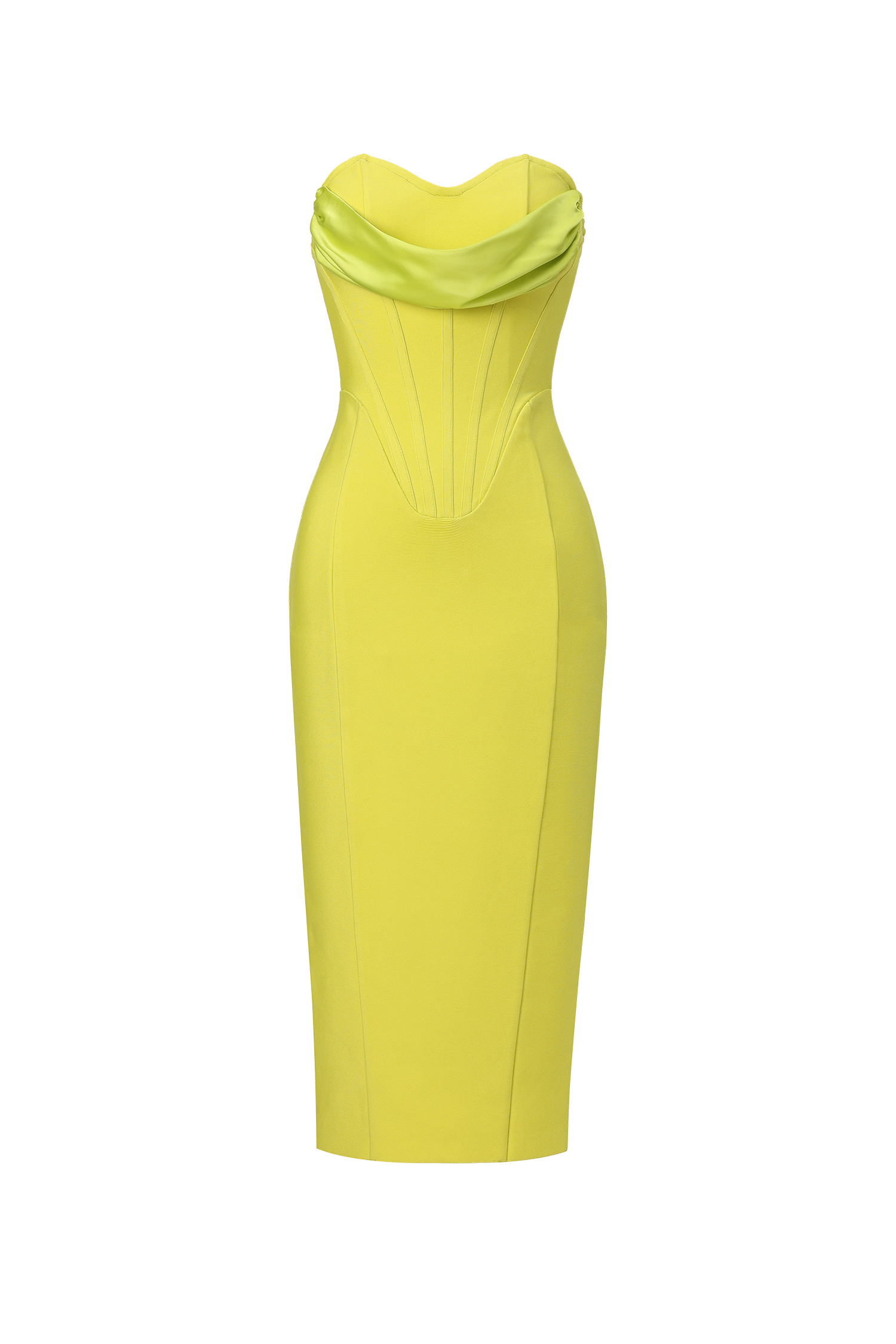 Suku Sleeveless  Fish Bone Bandage Midi Dress