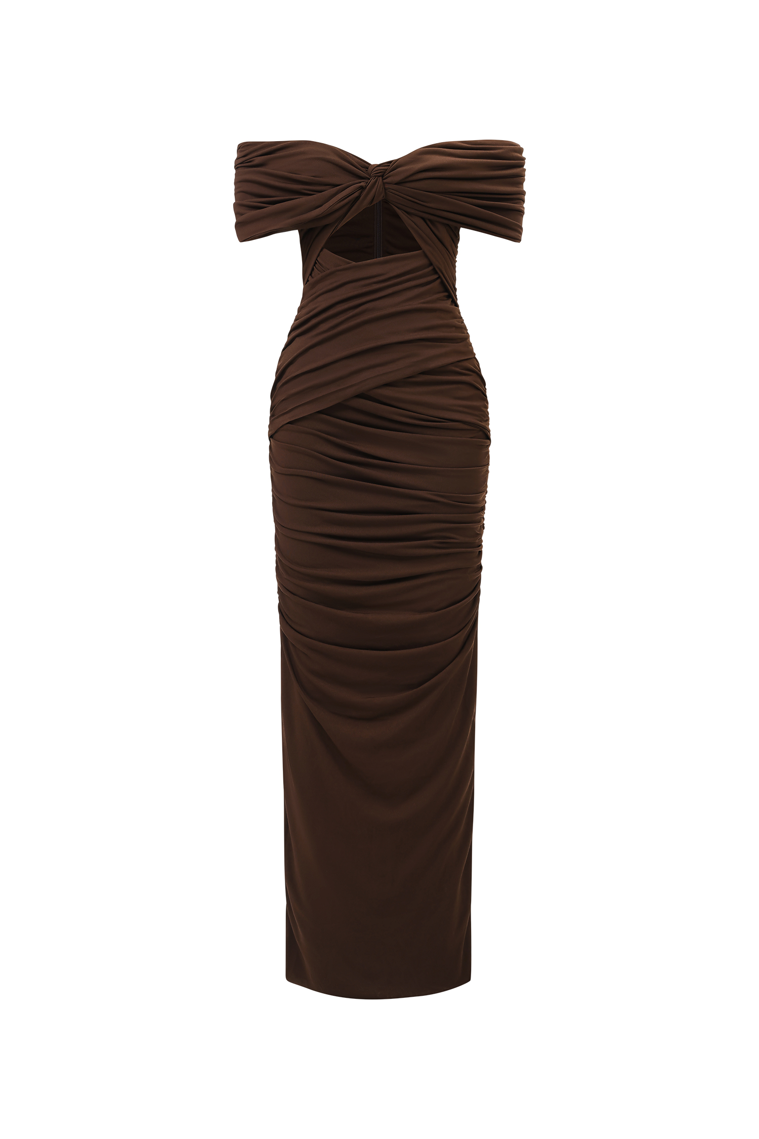 Kanre Off The Shoulder Hollow Out Fold Maxi Dress