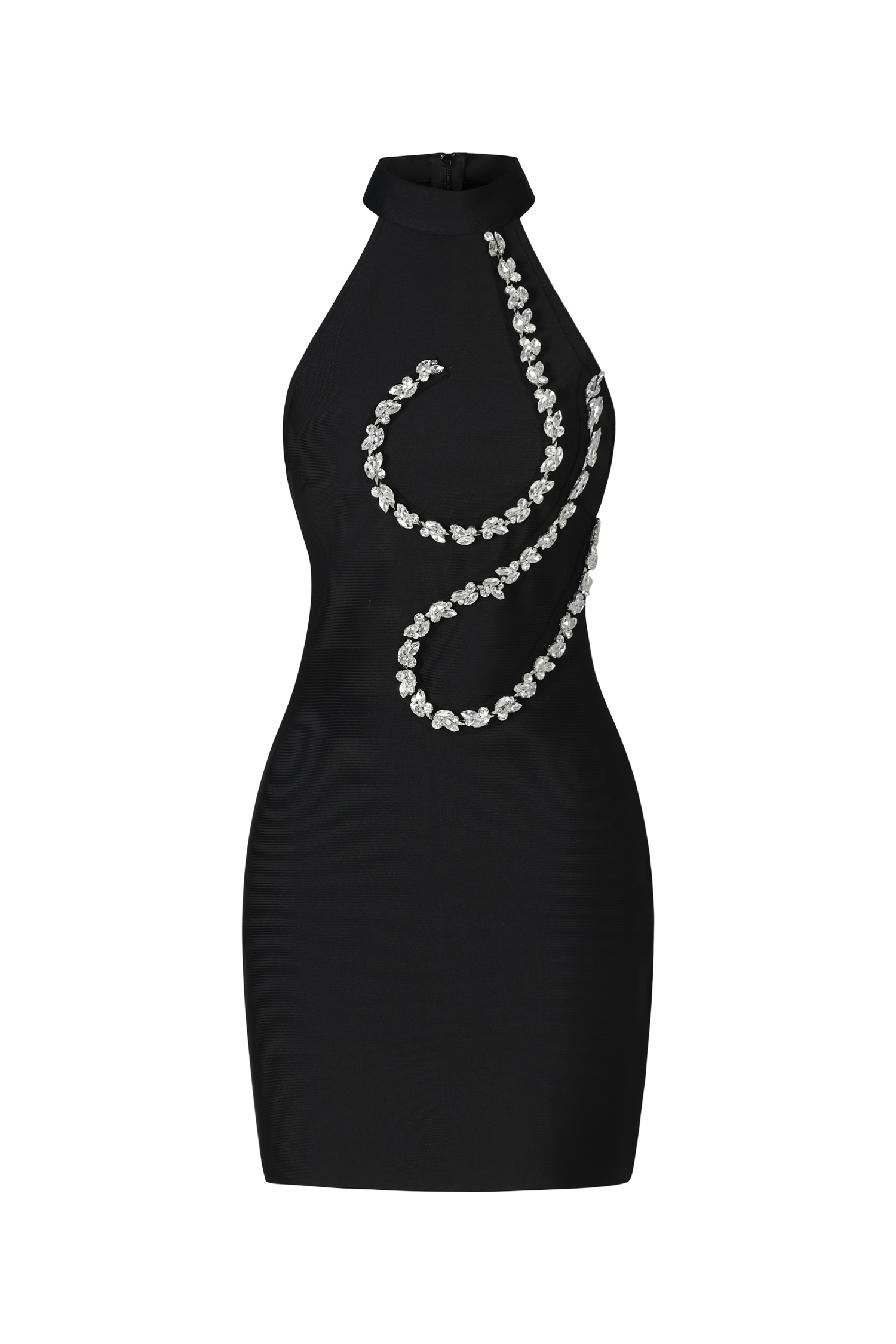 Georgiana Halter Sleeveless Diamond Bandage Mini Dress