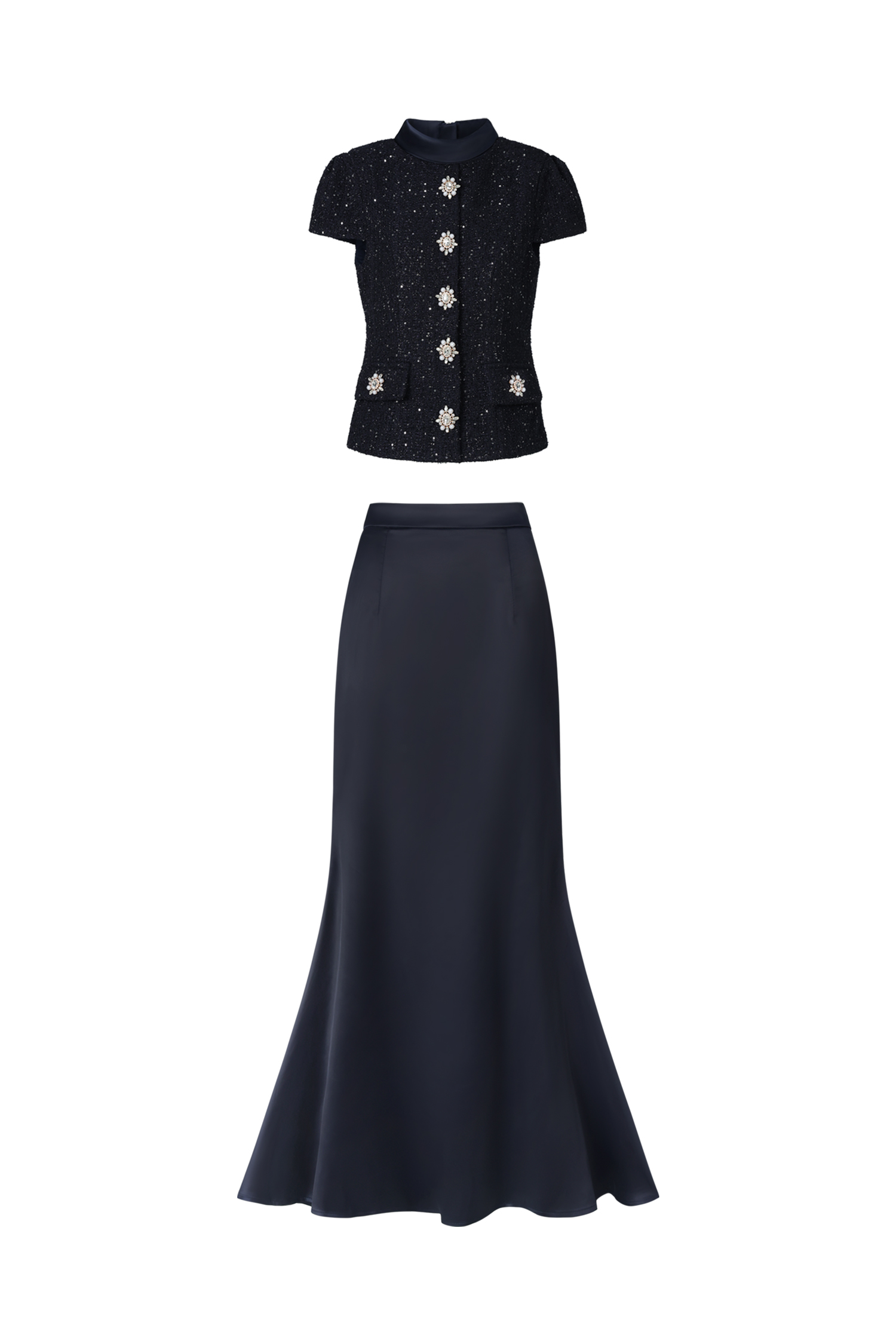 Isabeau Short Sleeve Round Neck Maxi Two-Piece Set