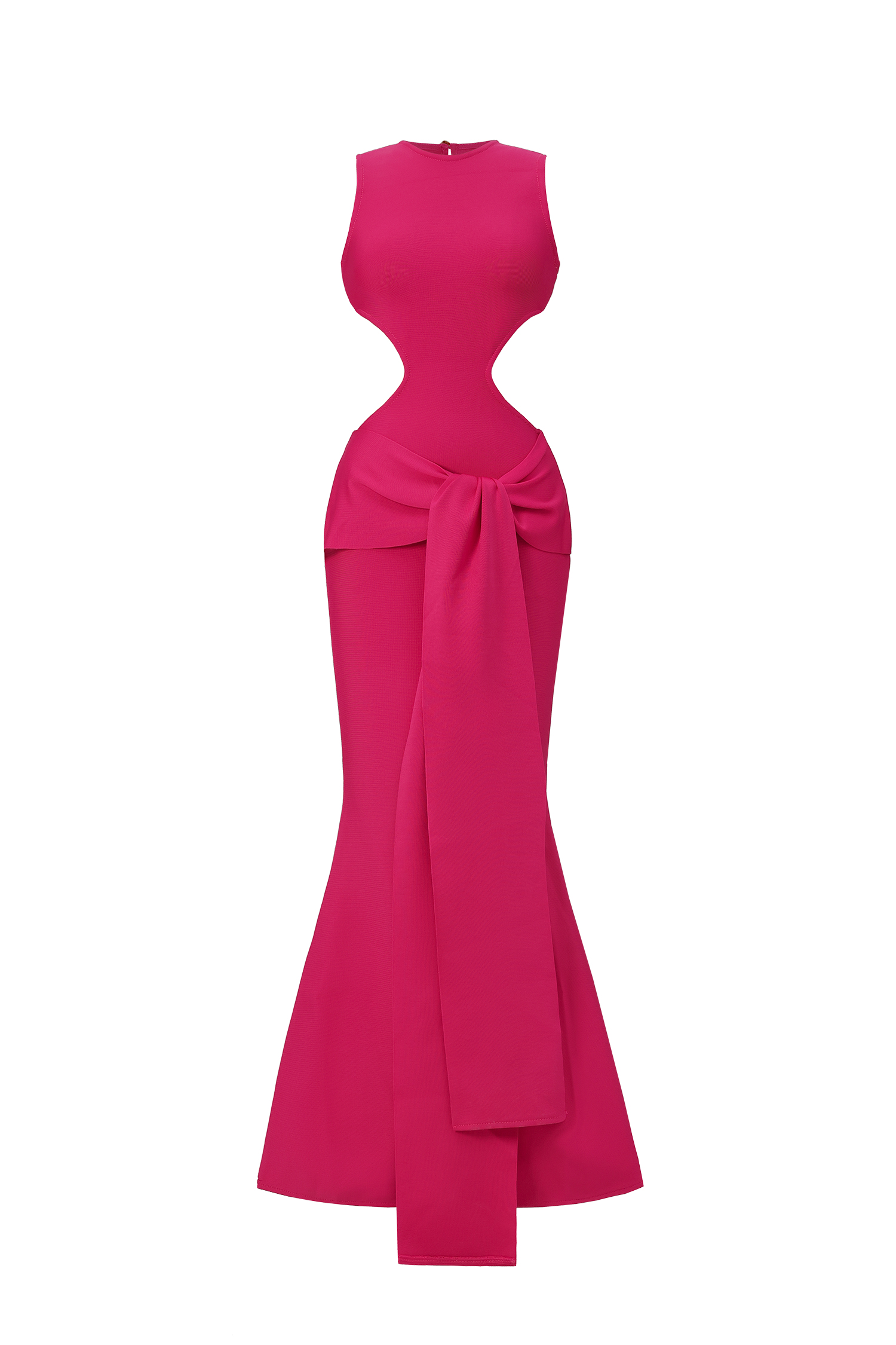 Tinnie Sleeveless Hollow Out Ribbon Bandage Maxi Dress