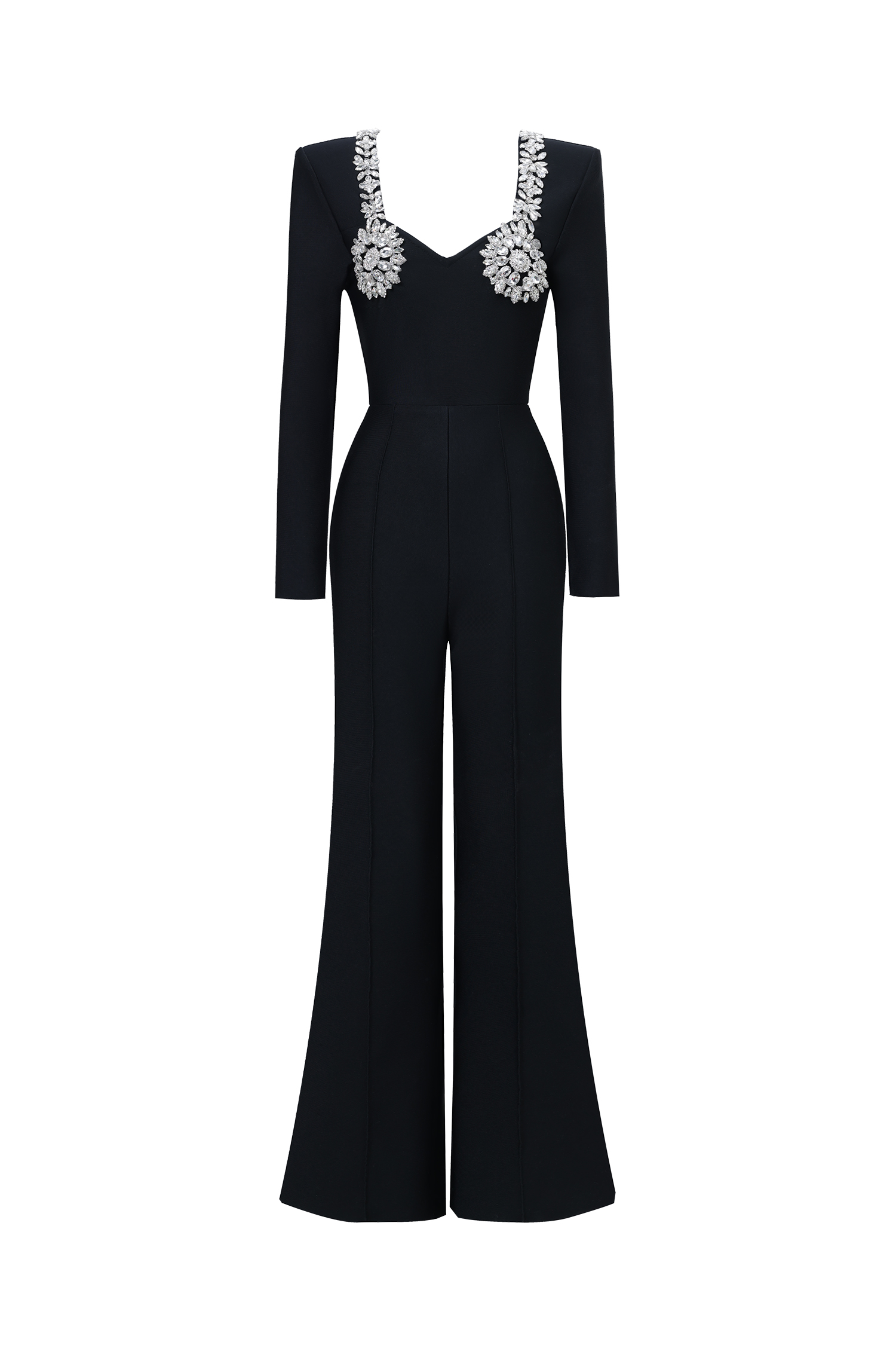Liaco Sweetheart Neck Rhinestone Bandage Jumpsuit