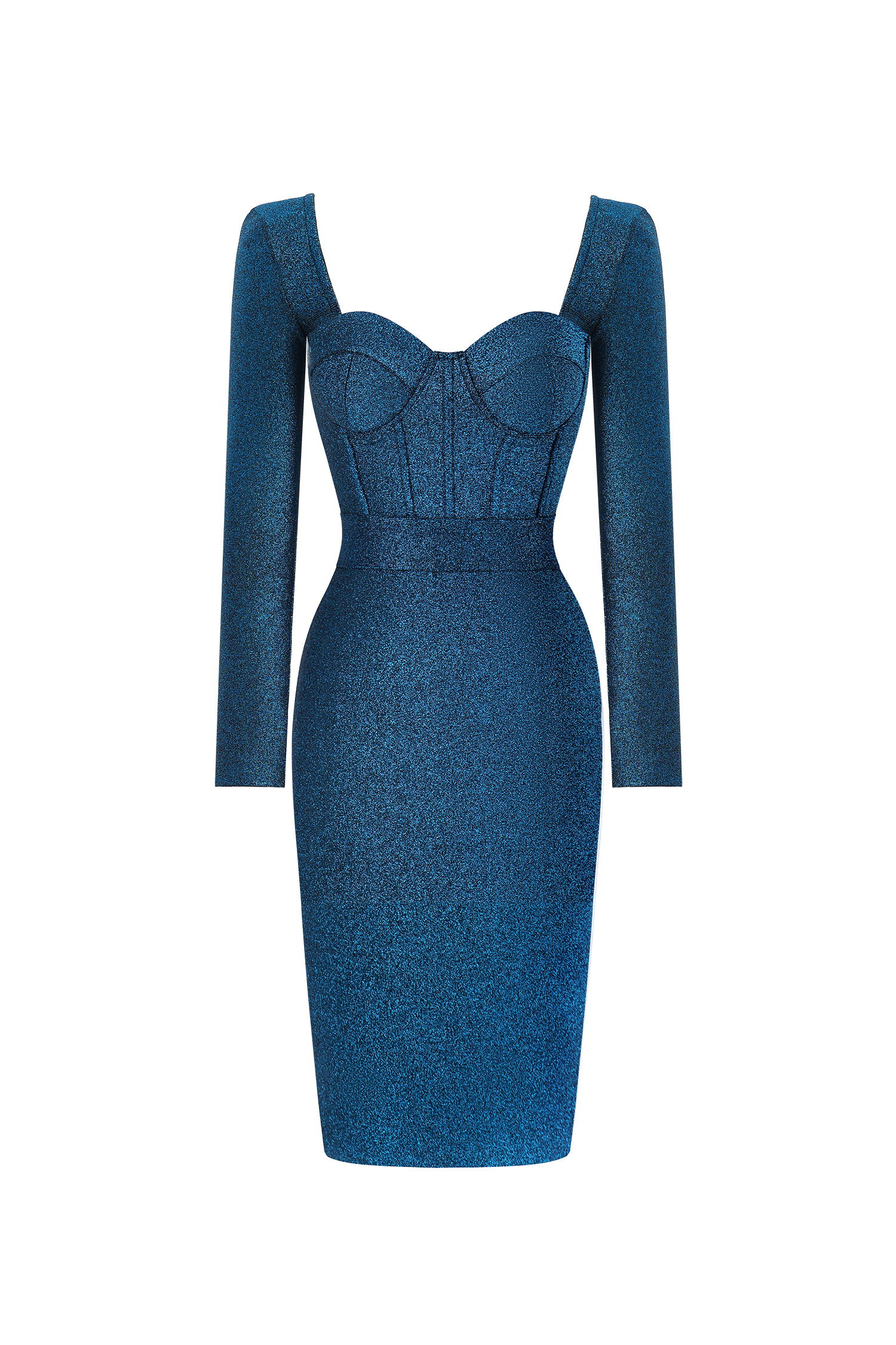 Gani Classic Contour Long Sleeve Bandage Maxi Dress