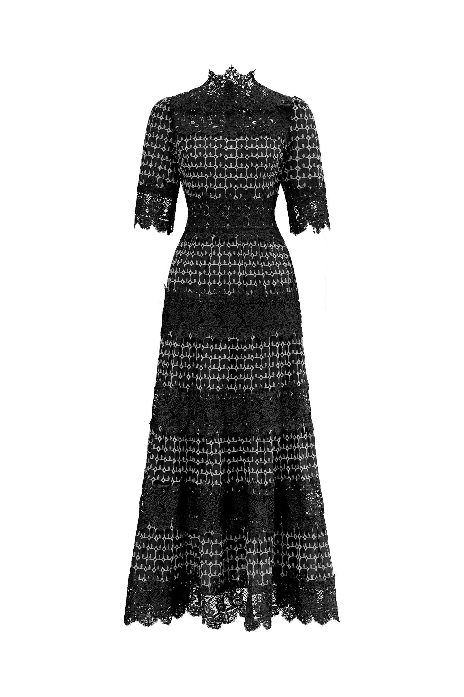 Sydnie Resort Flowy Half Sleeve Lace Maxi Dress