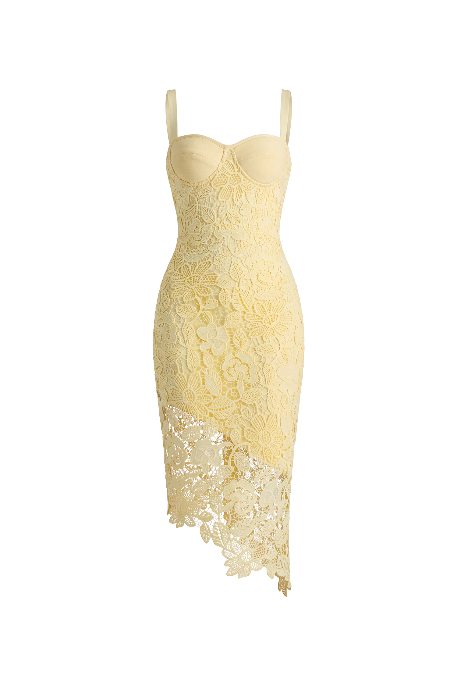 Hanava Chic Contour Lace Bandage Midi Dress