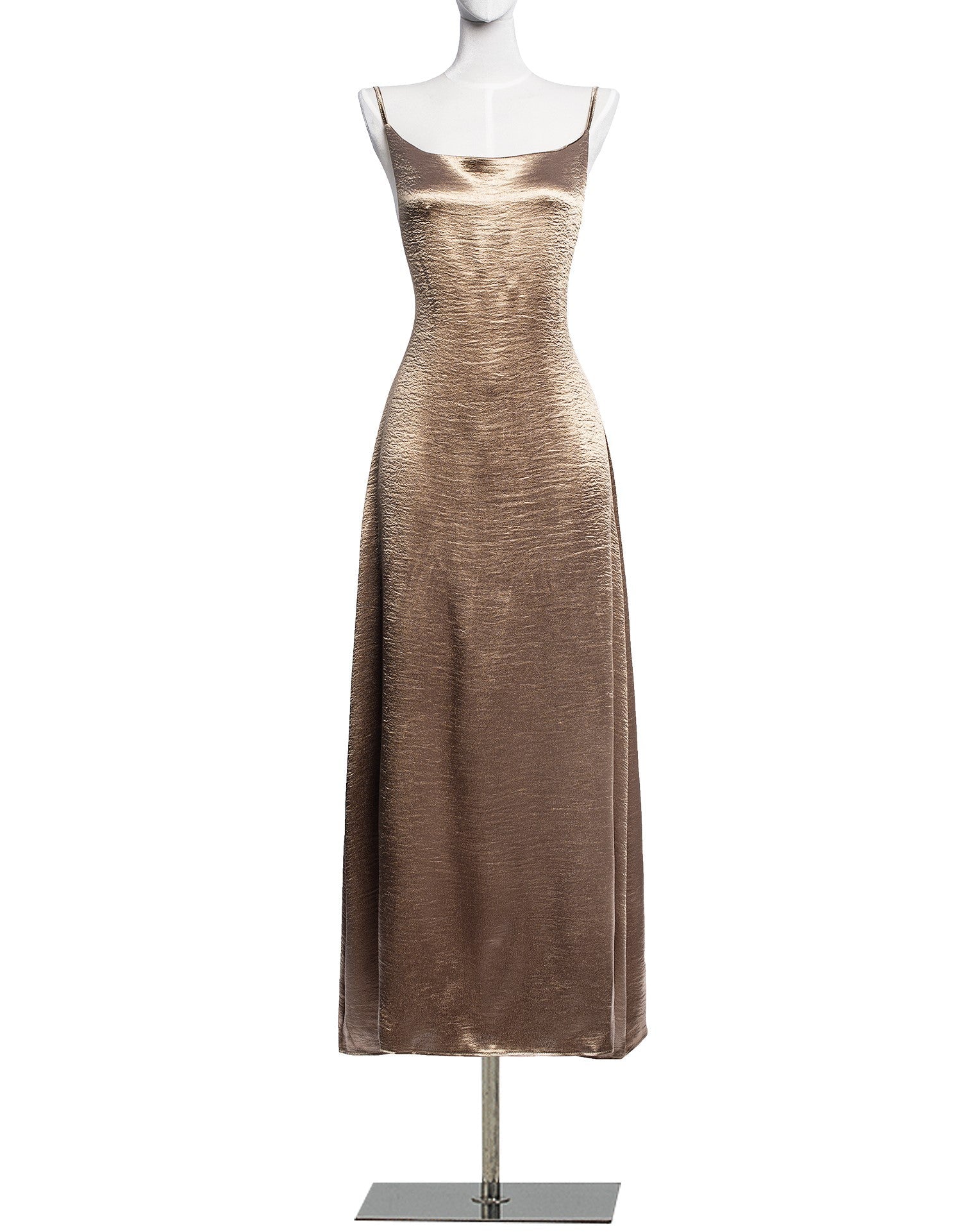 Metallic Gold Satin Partykleid