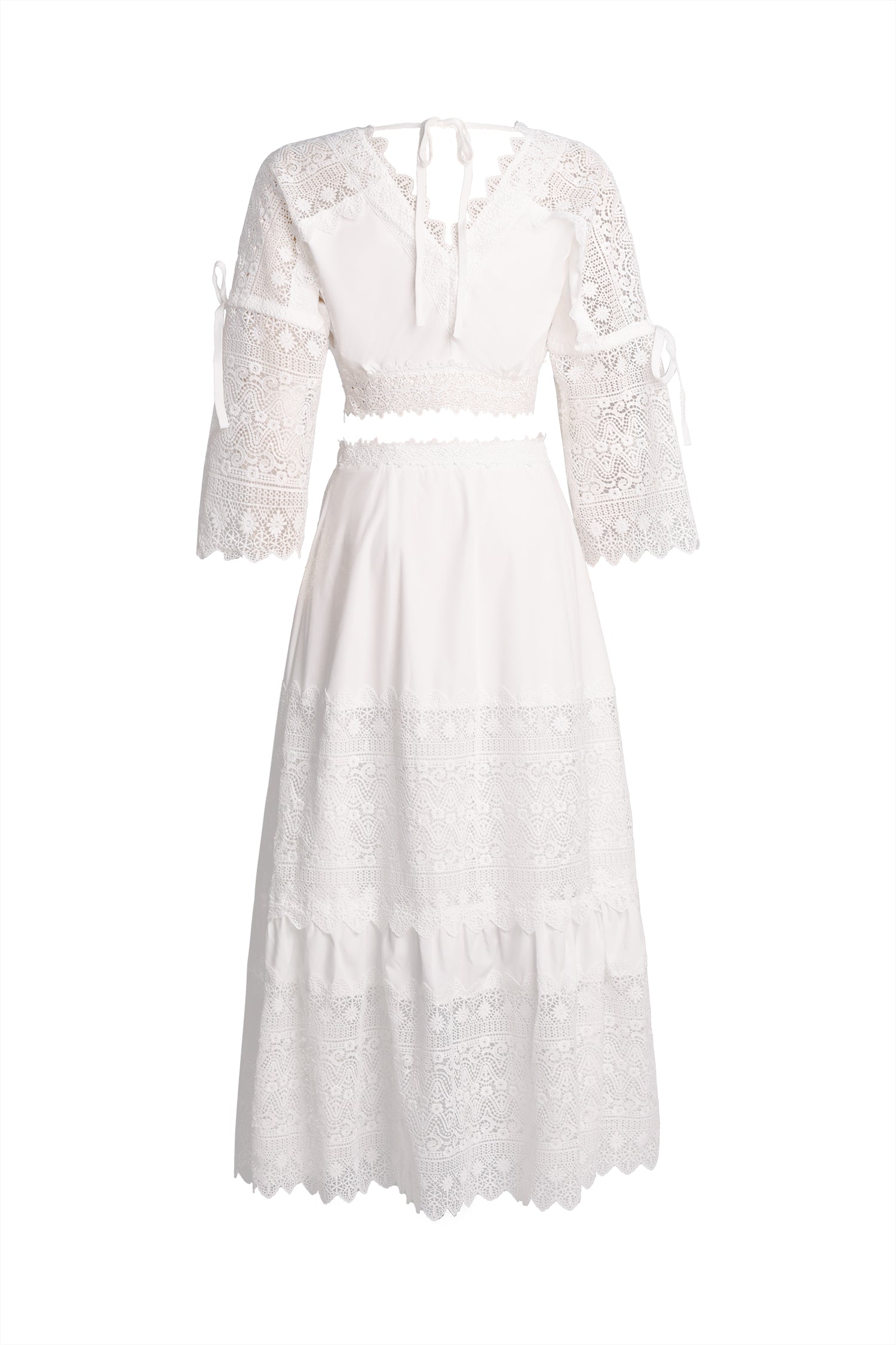 Eudora Deep V Lace Maxi Set