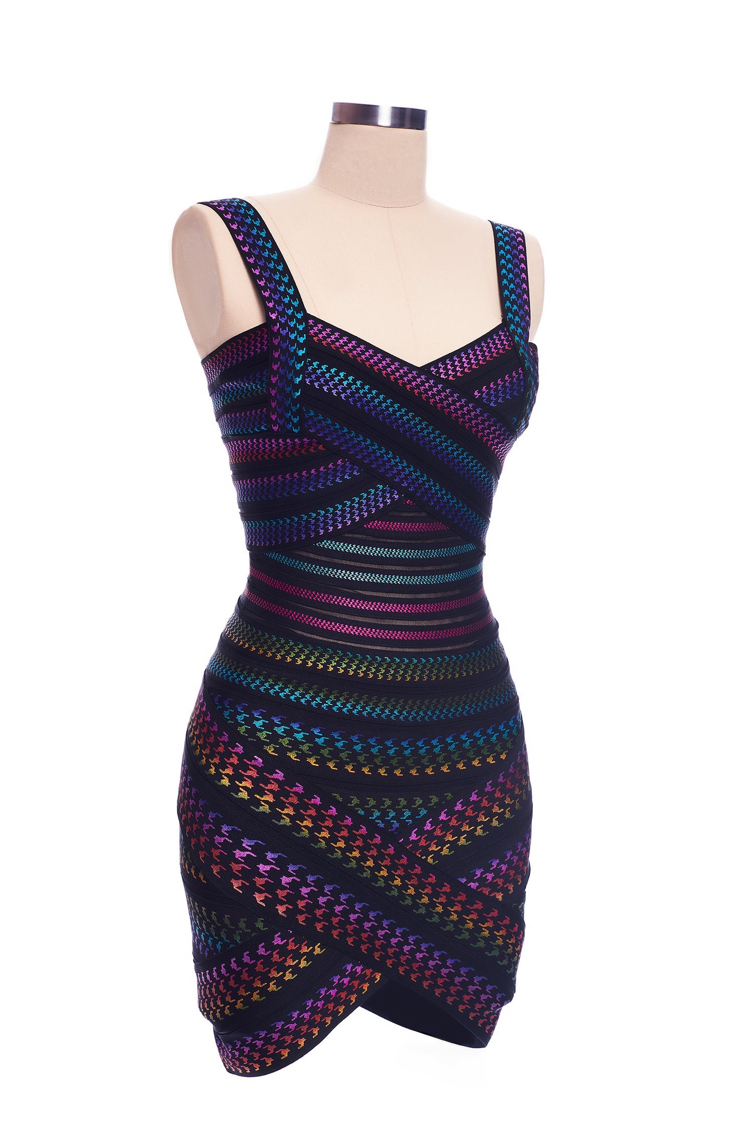 Bandage V-Ausschnitt Bodycon Minikleid