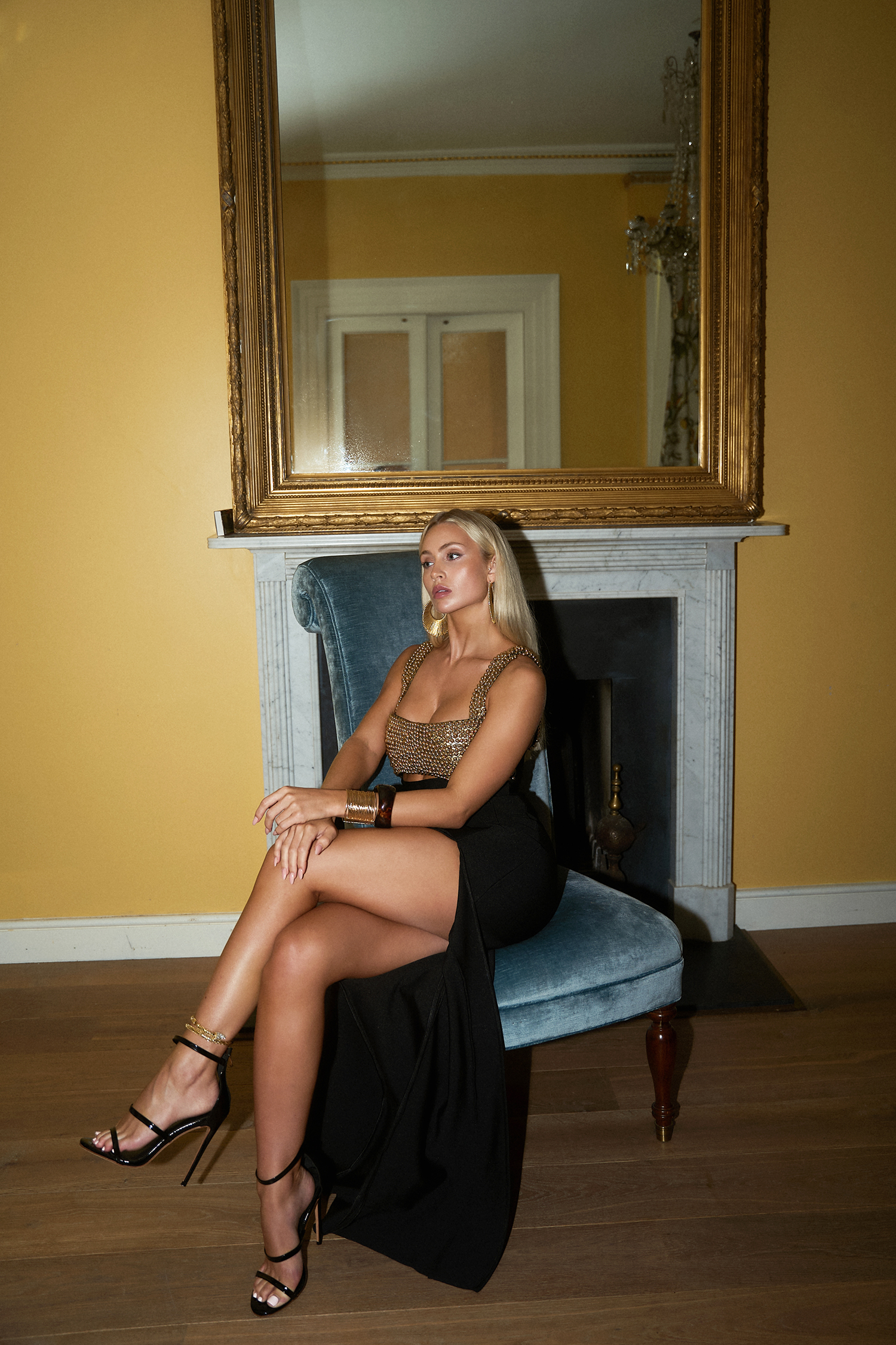 Katty High Slit Sleeveless Bandage Maxi Dress