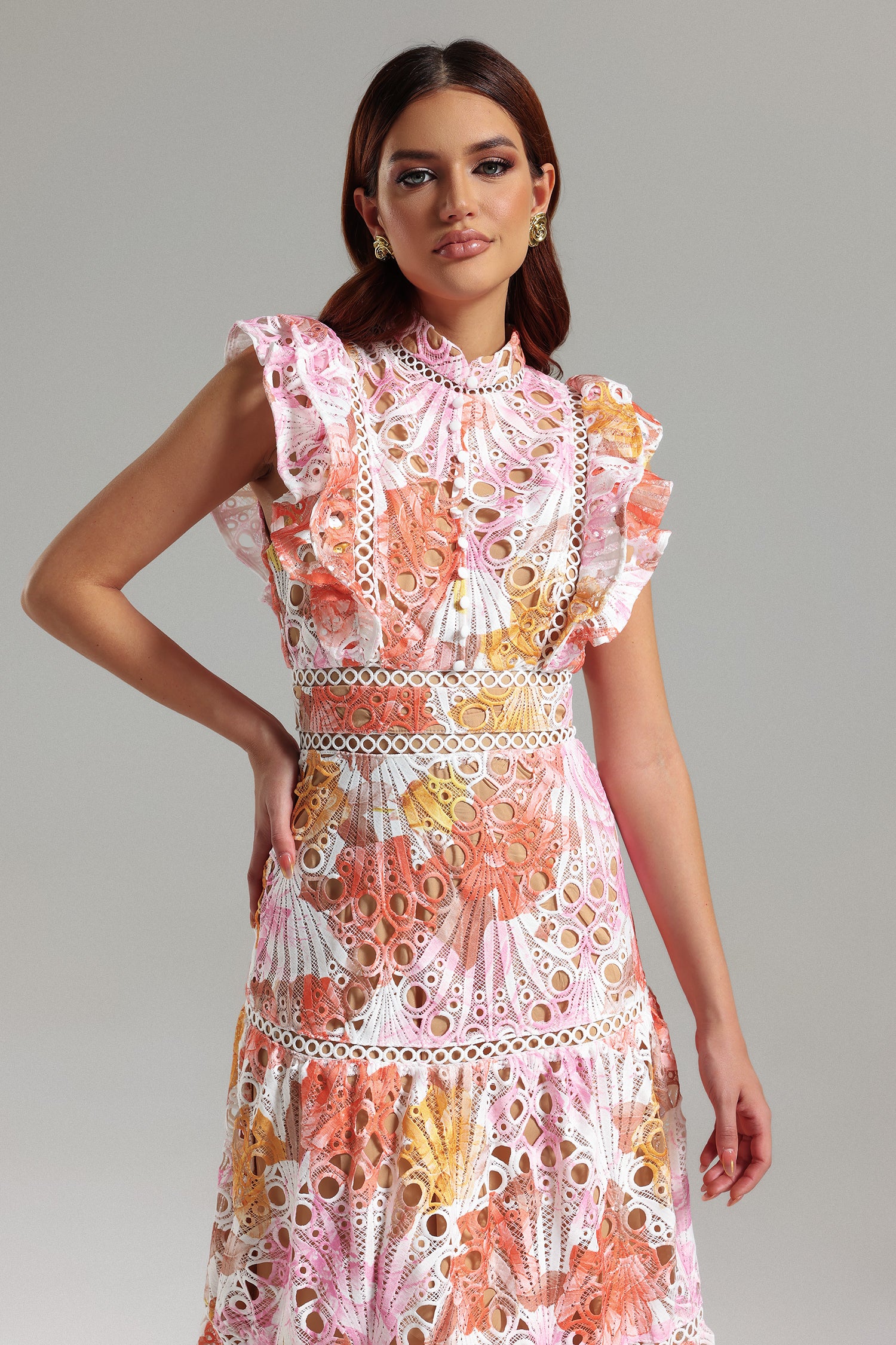 Ksenia Sleeveless Lace Midi Dress