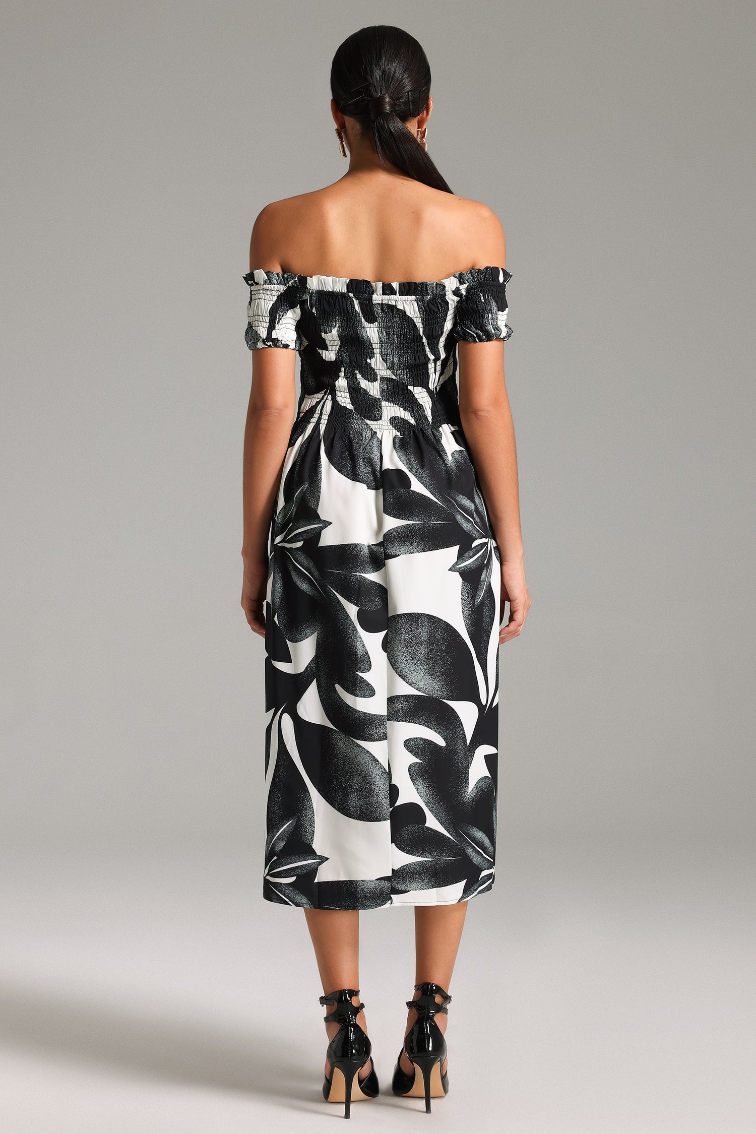 Lorena Off-shoulder Smocking Dress