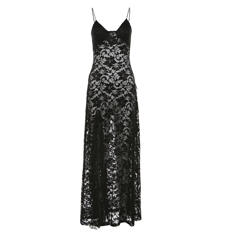 Eigra Sleeveless Lace Hollow Maxi Dress