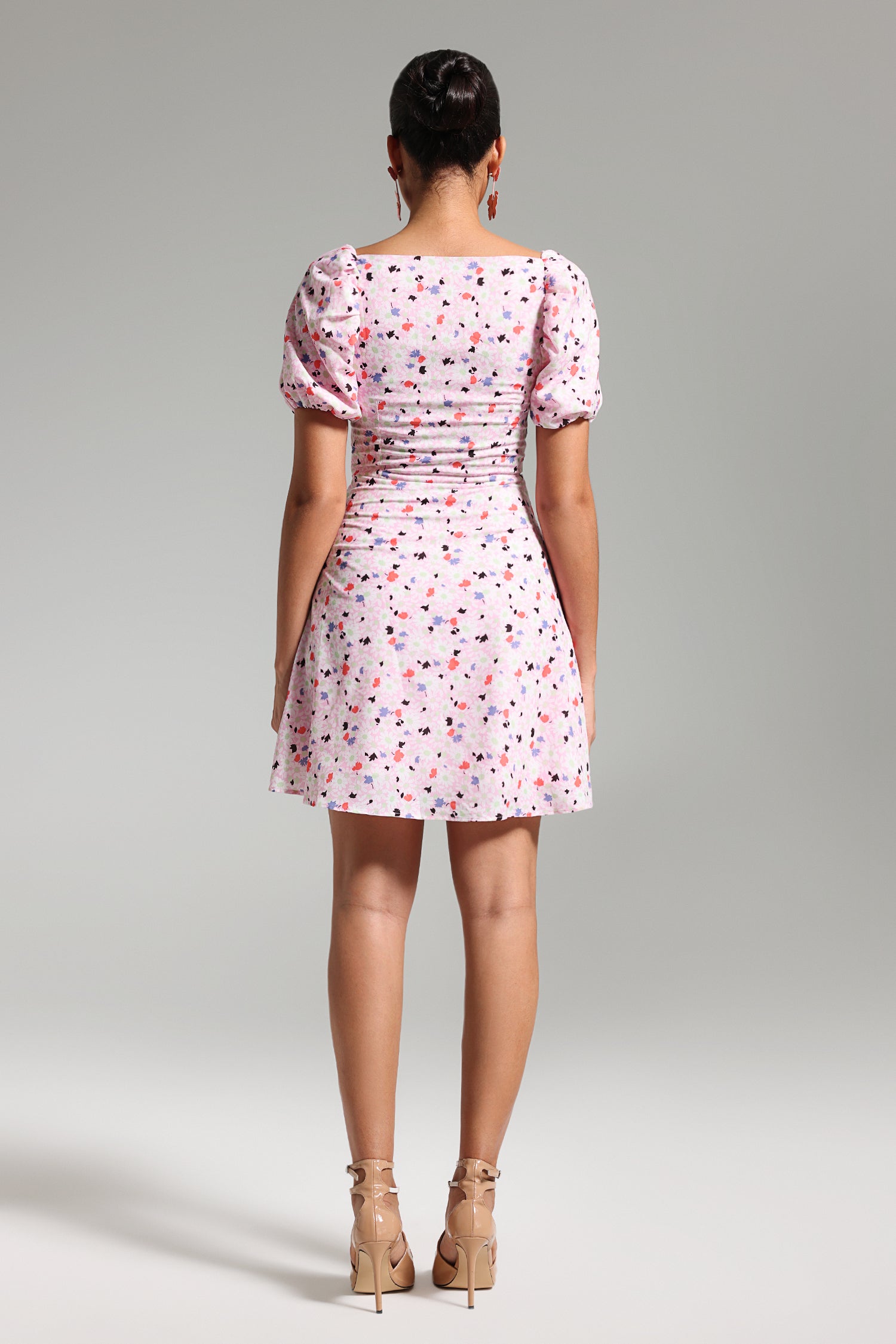 Vanessa Puff Sleeves Printed Mini Dress