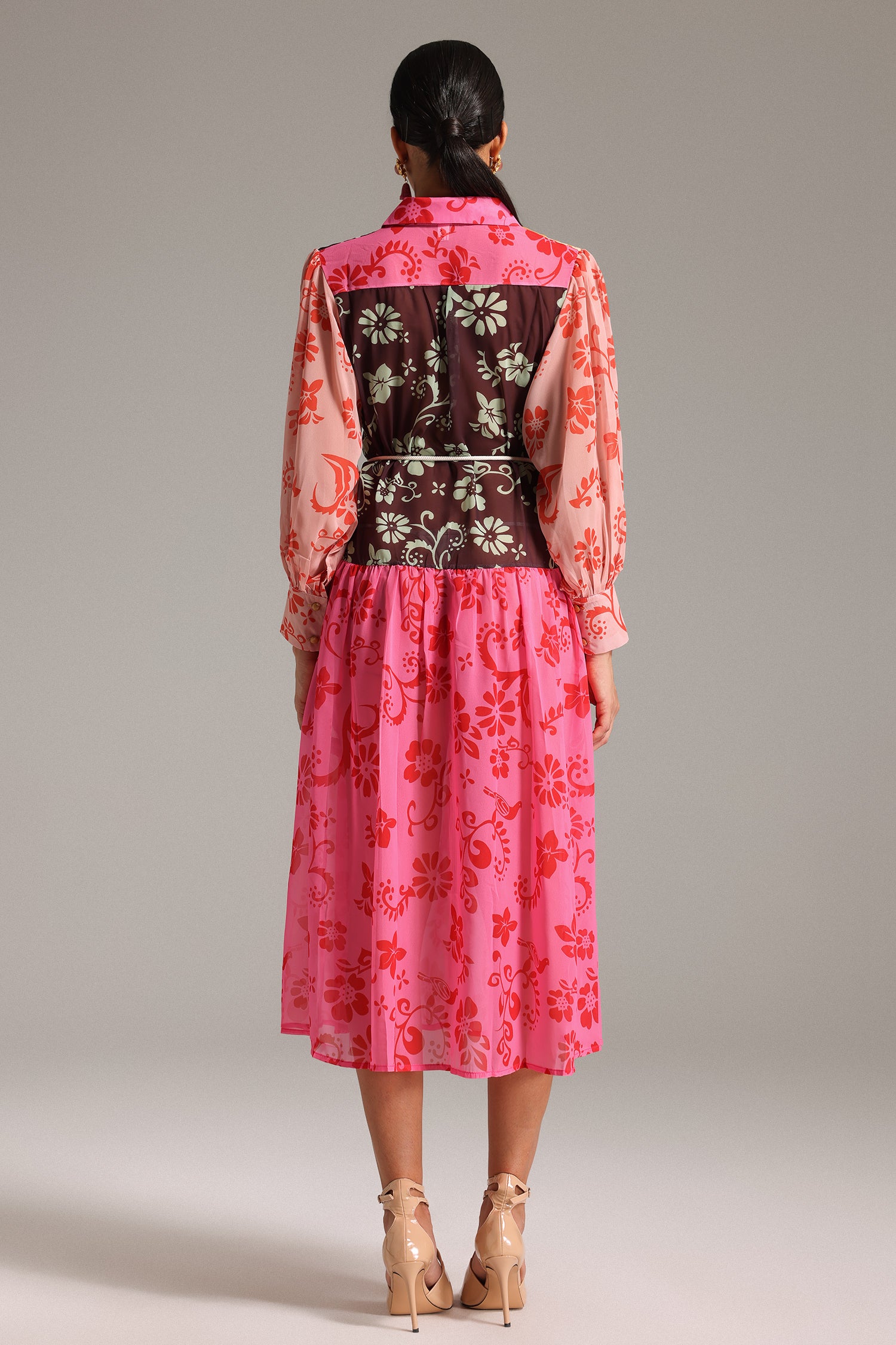 Wyomia Printed Patchwork Dress