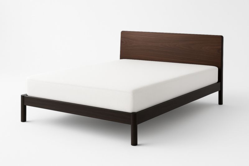 Letto matrimoniale in legno massello di noce con materasso in poliestere-Darovinal