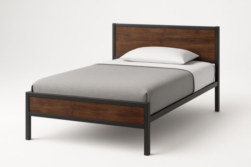 Letto singolo in metallo e legno 200x100 cm-Darovinal