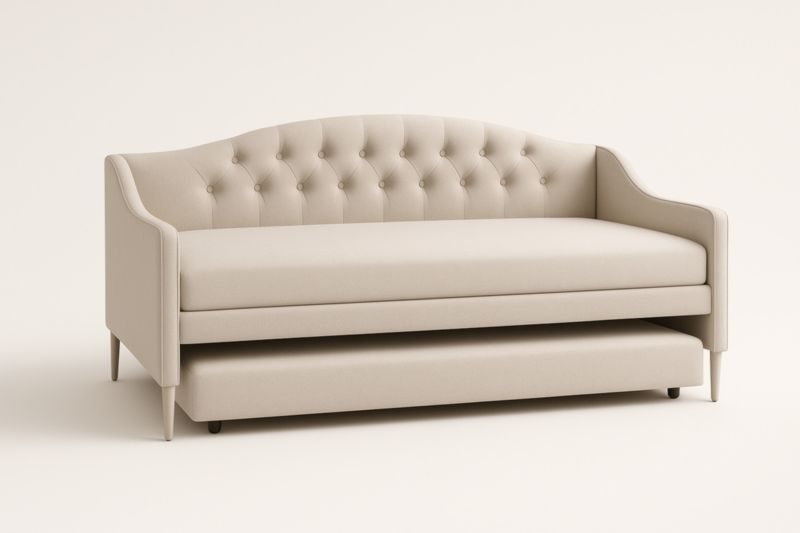 Letto da giorno estraibile in tessuto beige-Darovinal