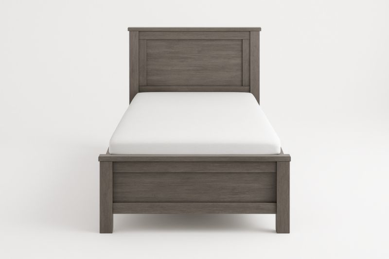 Letto singolo grigio in legno massello-Darovinal