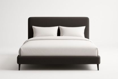 Letto matrimoniale in tessuto nero con testiera alta-Darovinal