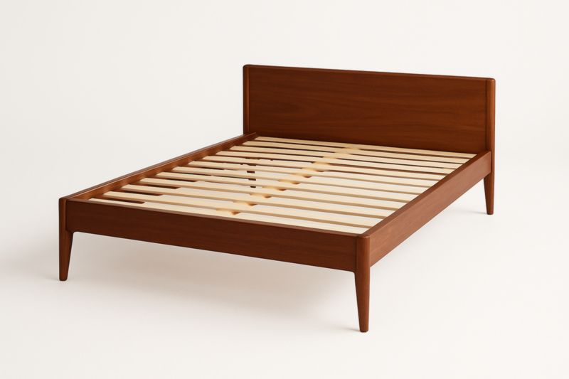 Struttura letto matrimoniale in legno noce 190x150x35 cm-Darovinal