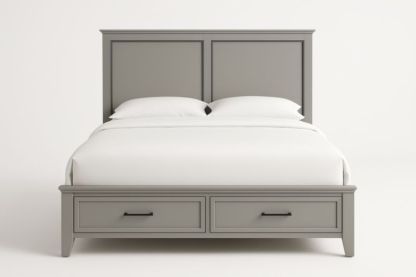 Letto Matrimoniale con Cassetti in Legno Grigio-Darovinal