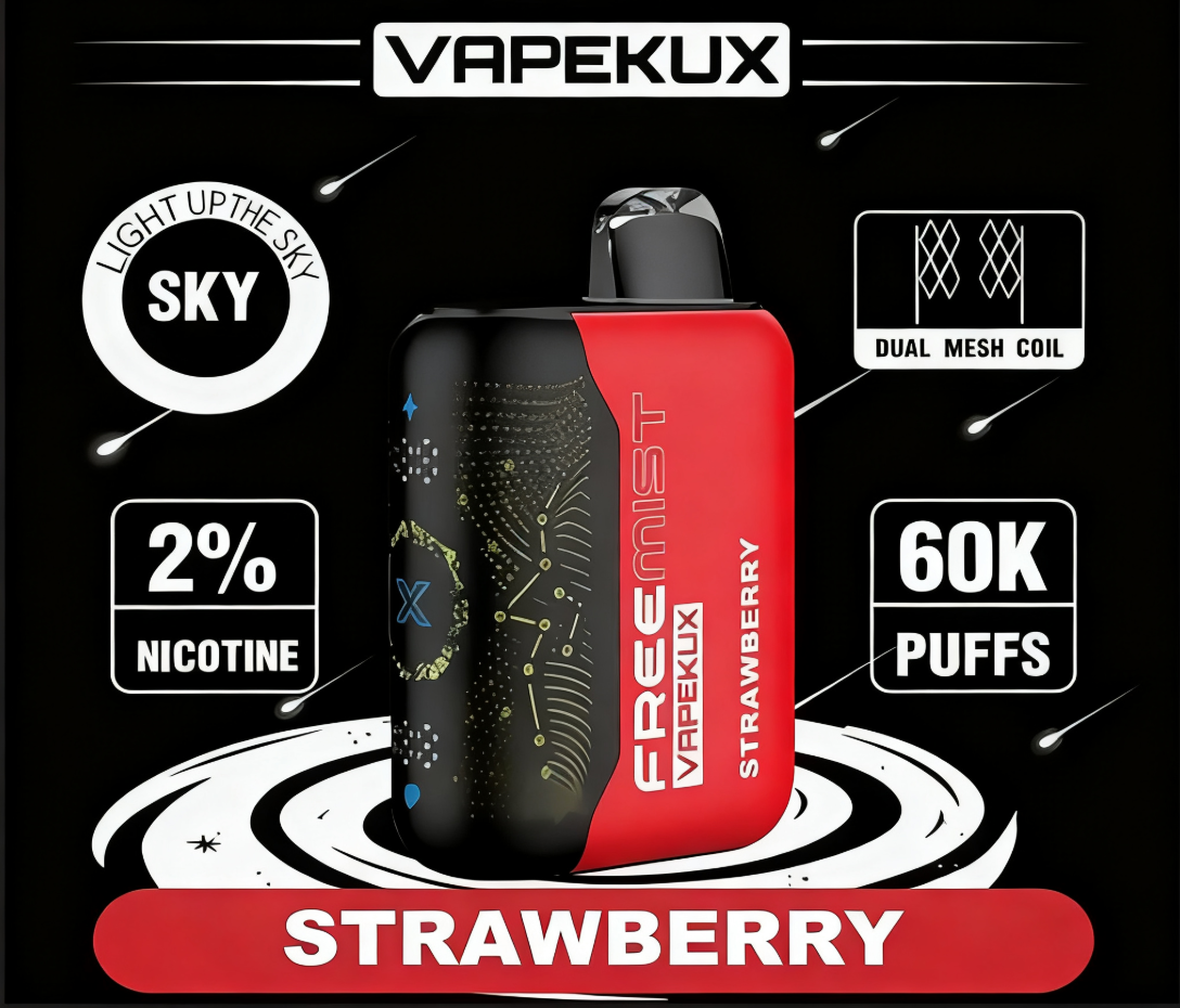 VAPEKUX 60000-port – zakrzywiony ekran z motywem gwieździstego nieba