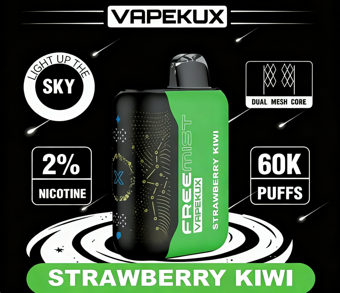 VAPEKUX 60000-port – zakrzywiony ekran z motywem gwieździstego nieba