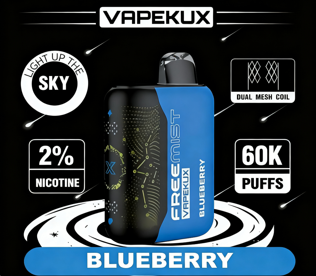 VAPEKUX 60000-port – zakrzywiony ekran z motywem gwieździstego nieba